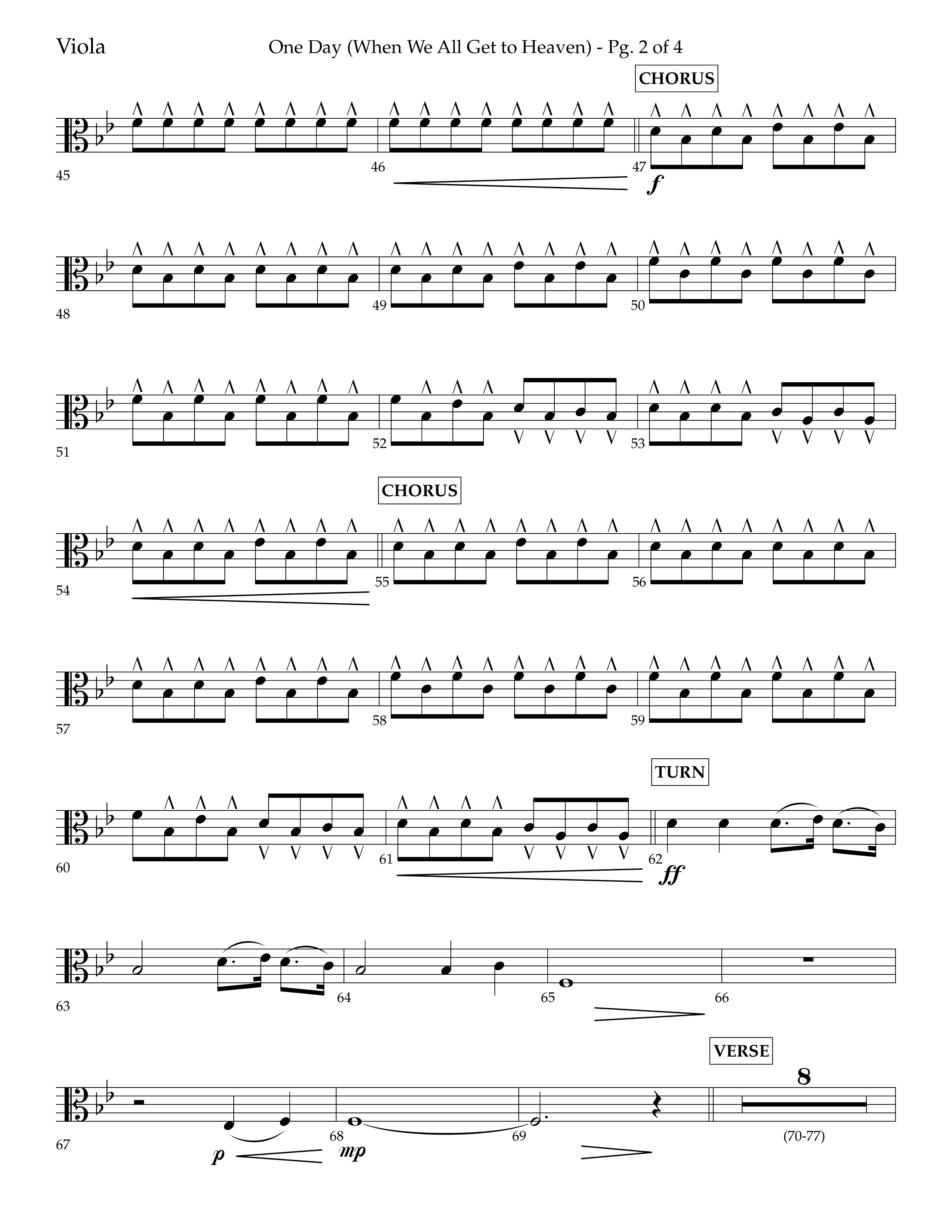 One Day (When We All Get To Heaven) (Choral Anthem SATB) Viola (Lifeway Choral / Arr. Cliff Duren)