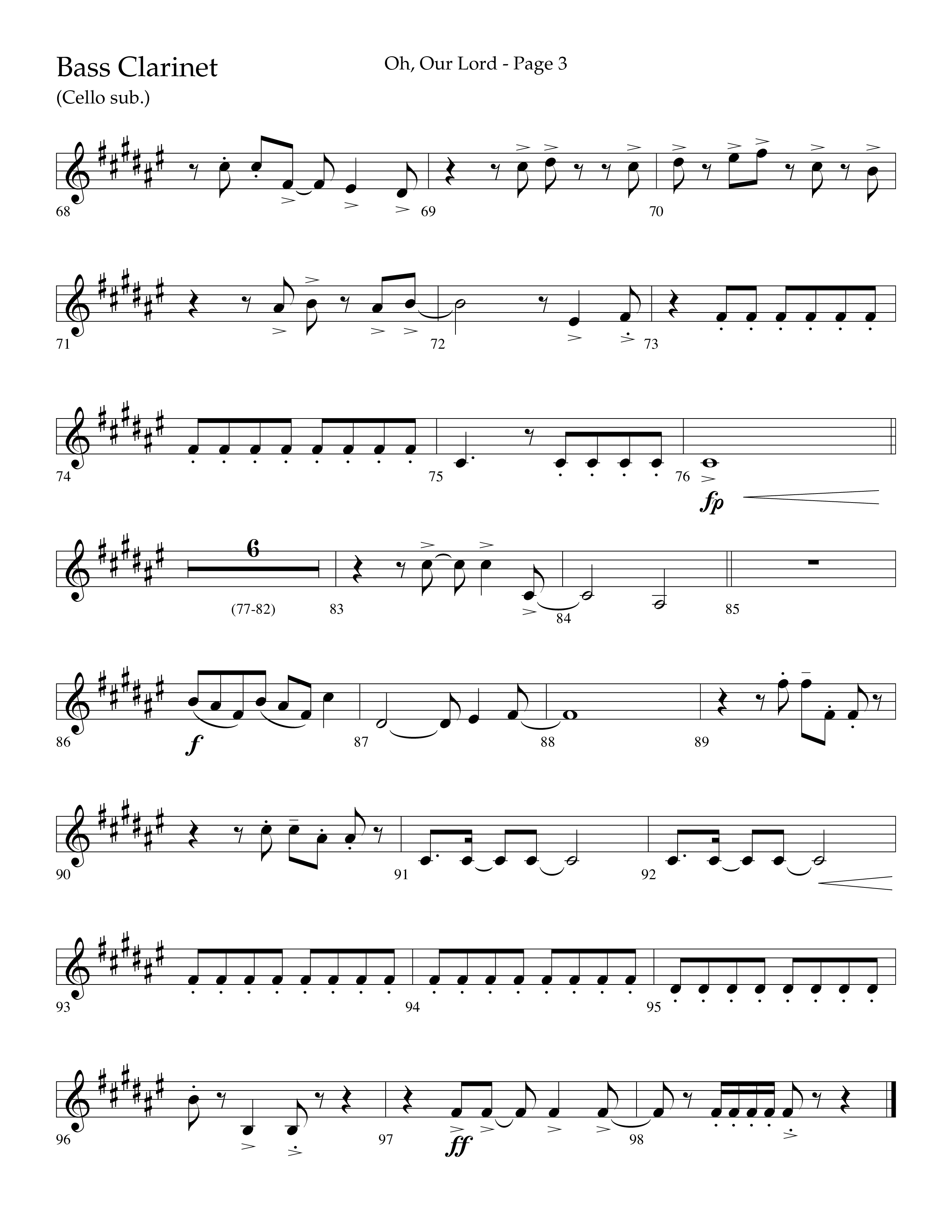 Oh Our Lord (Choral Anthem SATB) Bass Clarinet (Lifeway Choral / Arr. Joshua Spacht)