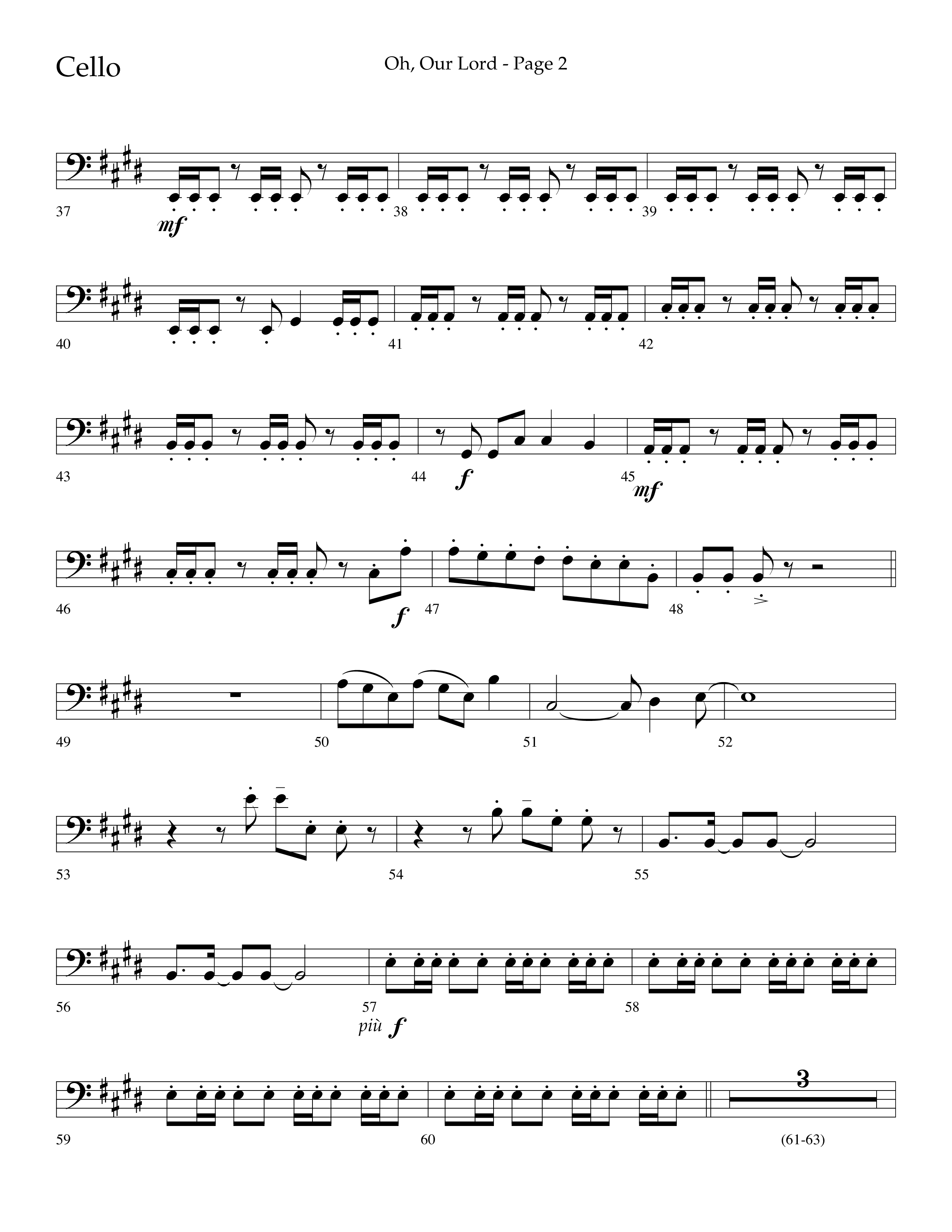 Oh Our Lord (Choral Anthem SATB) Cello (Lifeway Choral / Arr. Joshua Spacht)