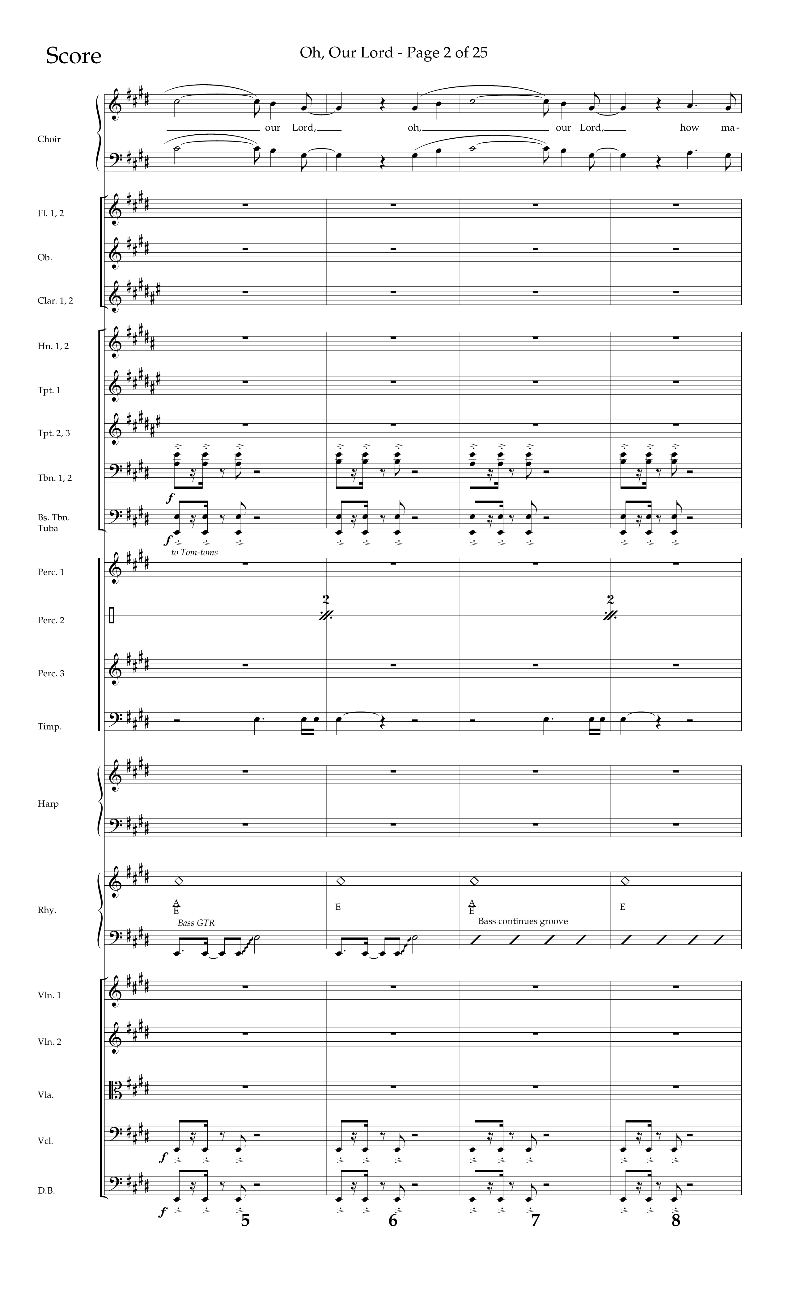 Oh Our Lord (Choral Anthem SATB) Conductor's Score (Lifeway Choral / Arr. Joshua Spacht)