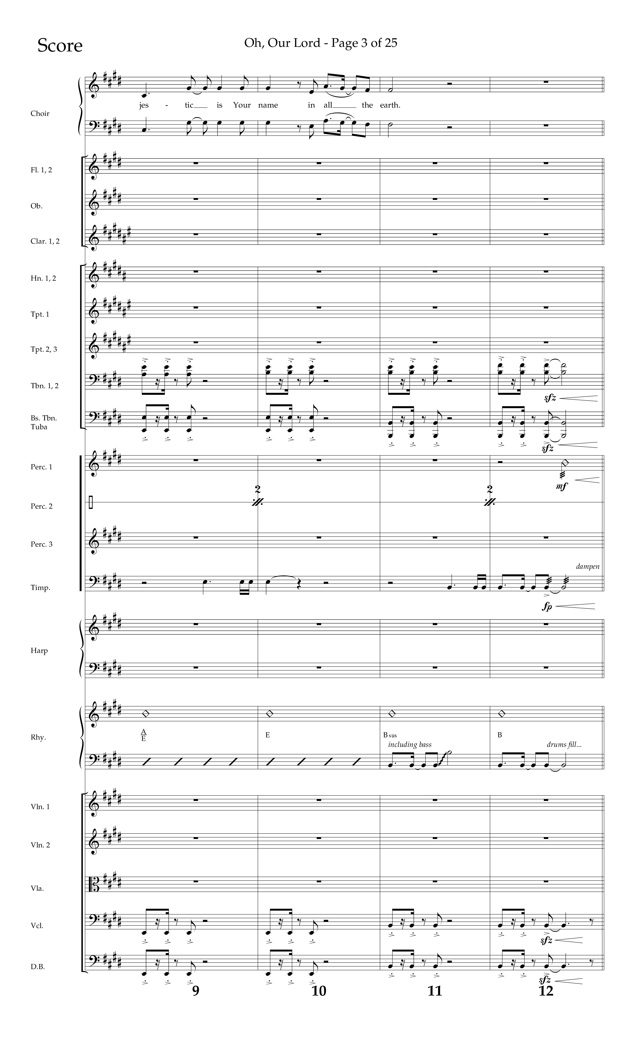 Oh Our Lord (Choral Anthem SATB) Conductor's Score (Lifeway Choral / Arr. Joshua Spacht)