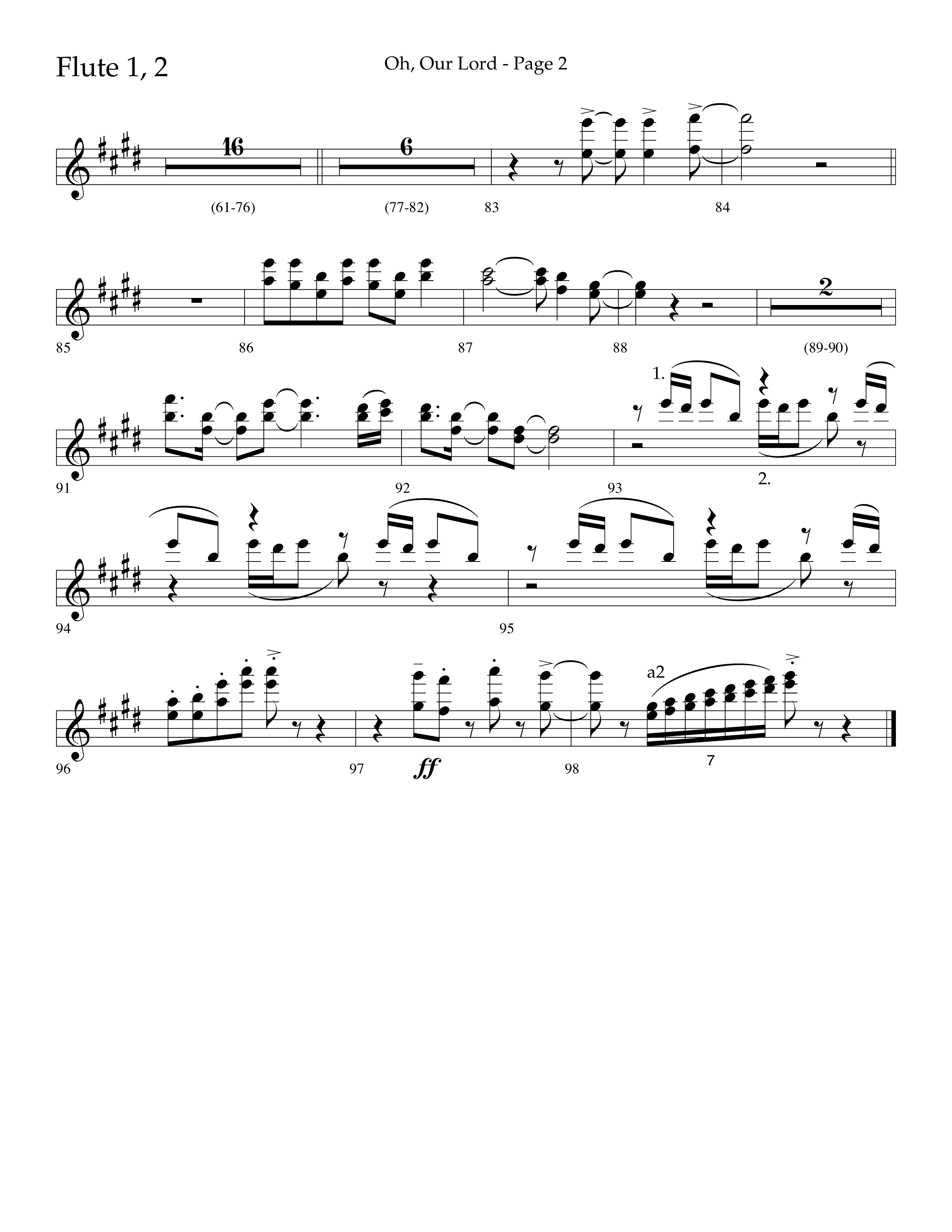Oh Our Lord (Choral Anthem SATB) Flute 1/2 (Lifeway Choral / Arr. Joshua Spacht)
