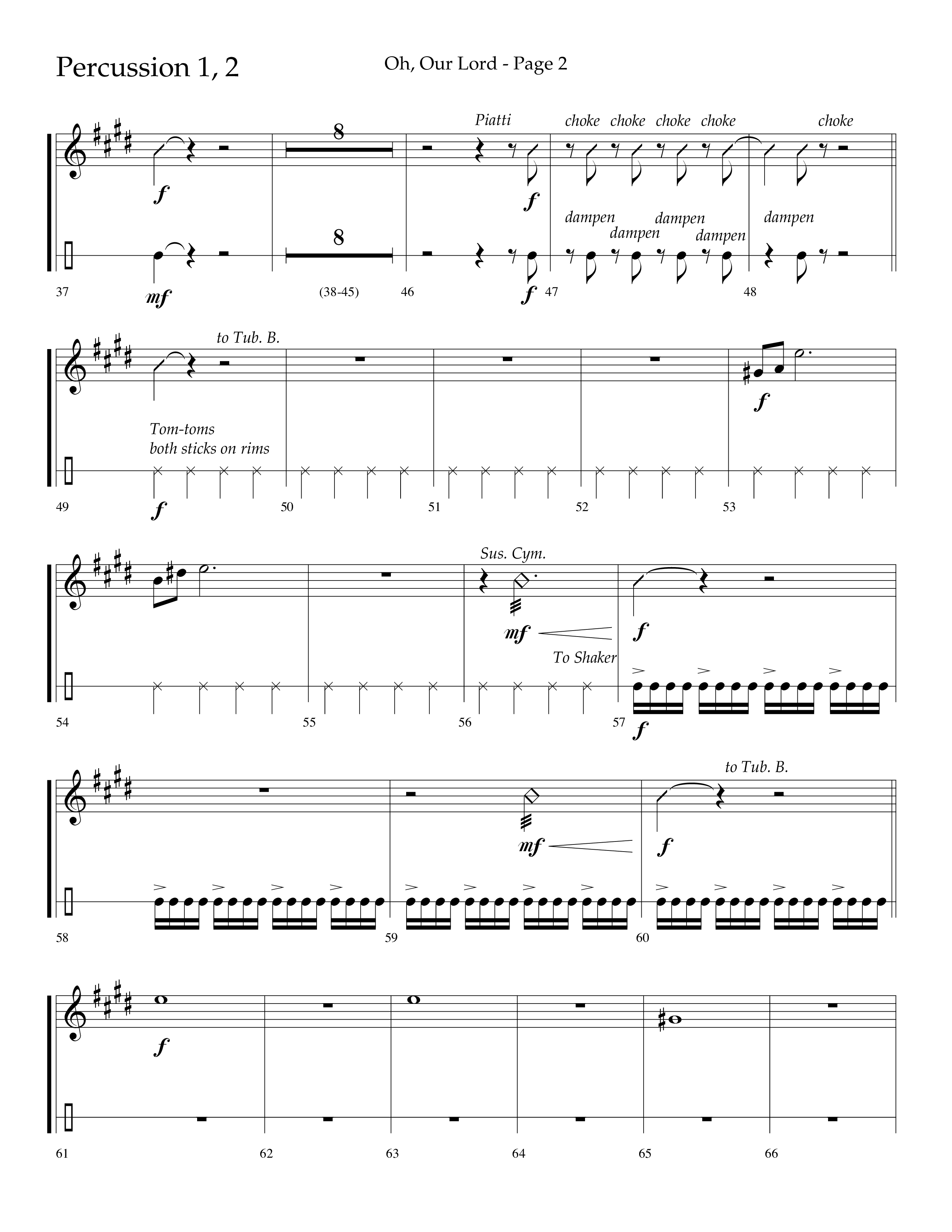 Oh Our Lord (Choral Anthem SATB) Percussion 1/2 (Lifeway Choral / Arr. Joshua Spacht)