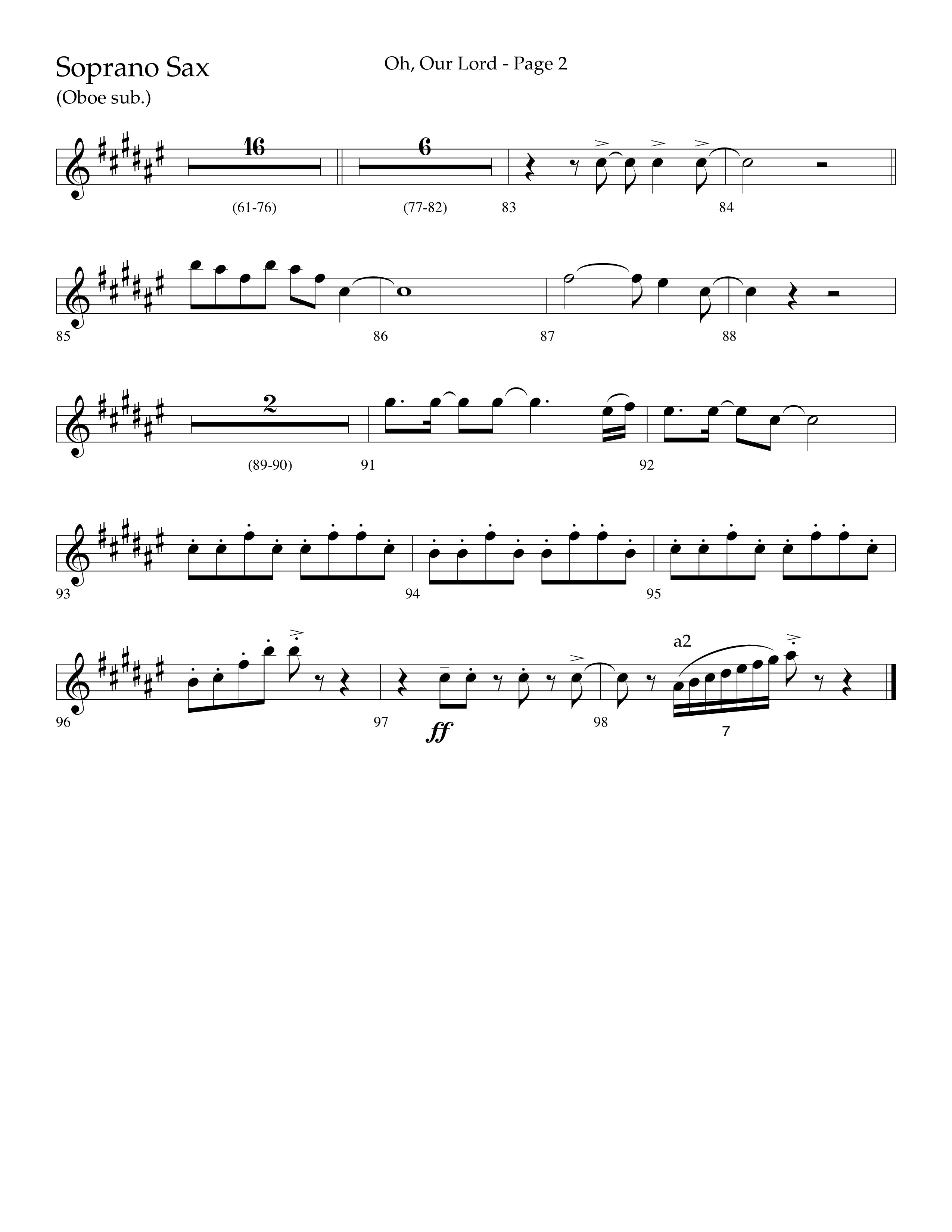 Oh Our Lord (Choral Anthem SATB) Soprano Sax (Lifeway Choral / Arr. Joshua Spacht)