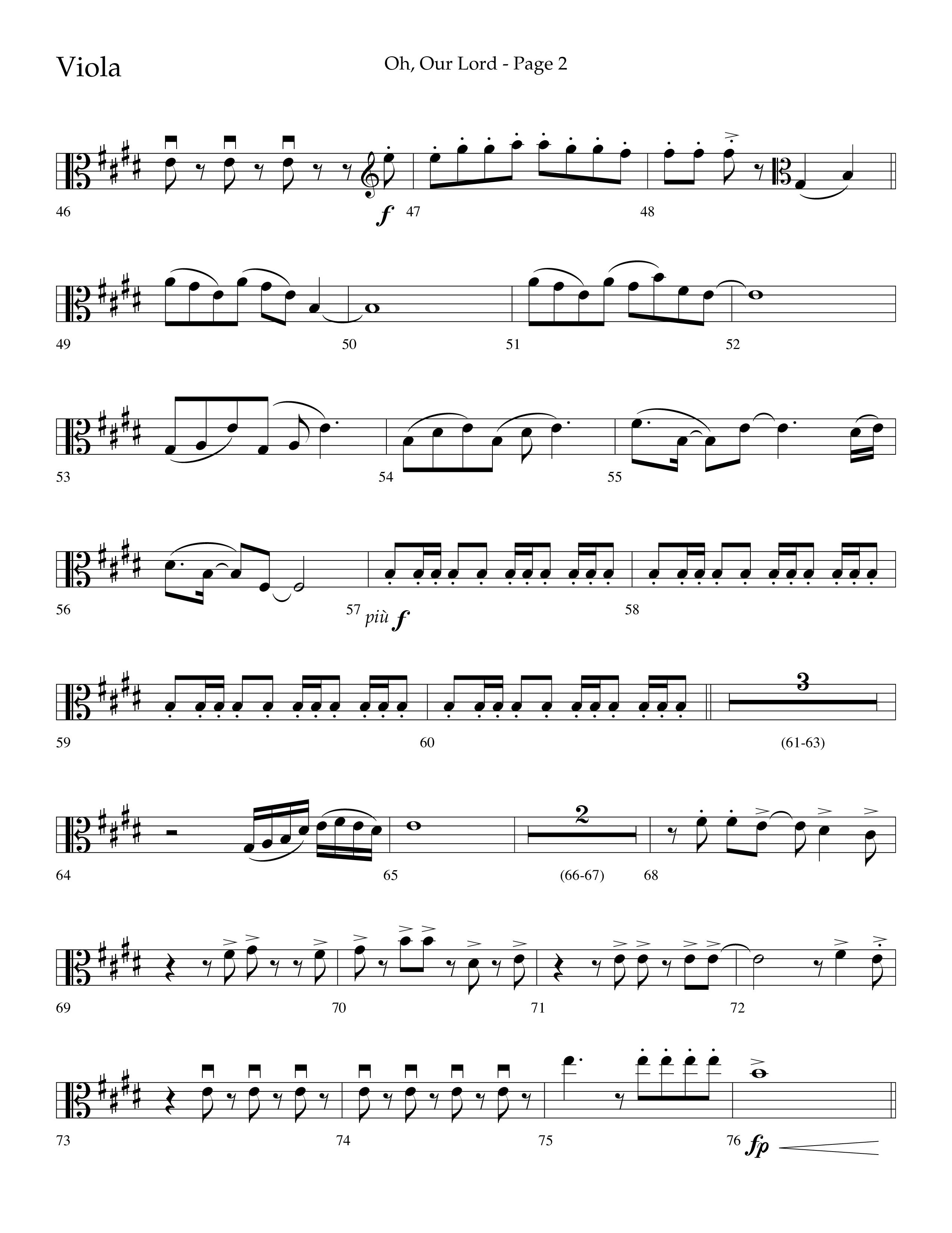 Oh Our Lord (Choral Anthem SATB) Viola (Lifeway Choral / Arr. Joshua Spacht)
