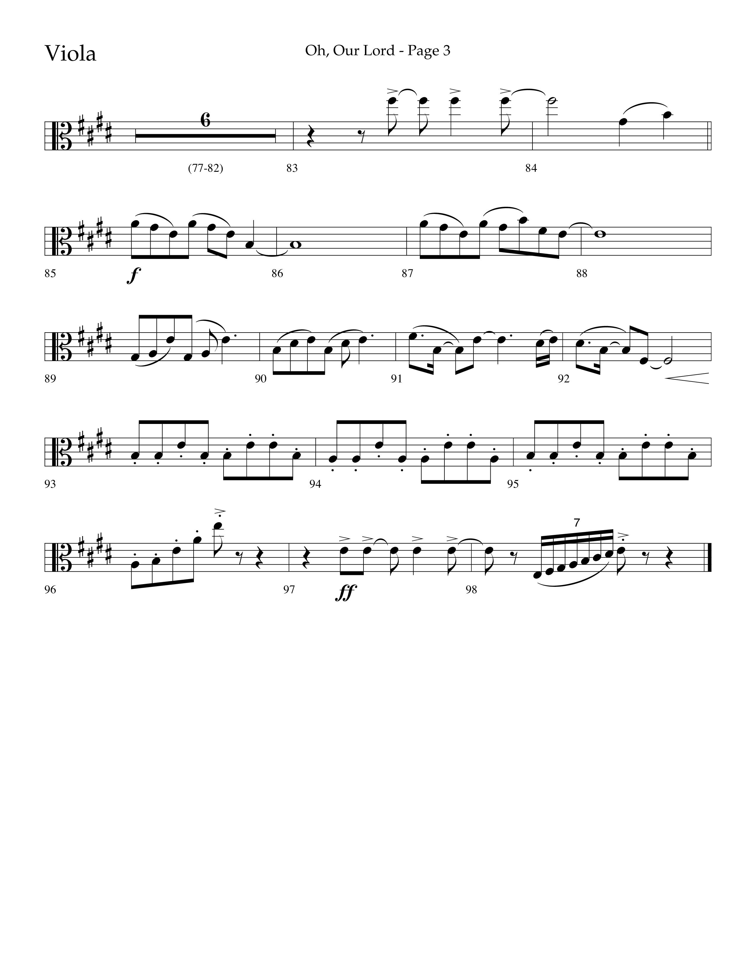 Oh Our Lord (Choral Anthem SATB) Viola (Lifeway Choral / Arr. Joshua Spacht)