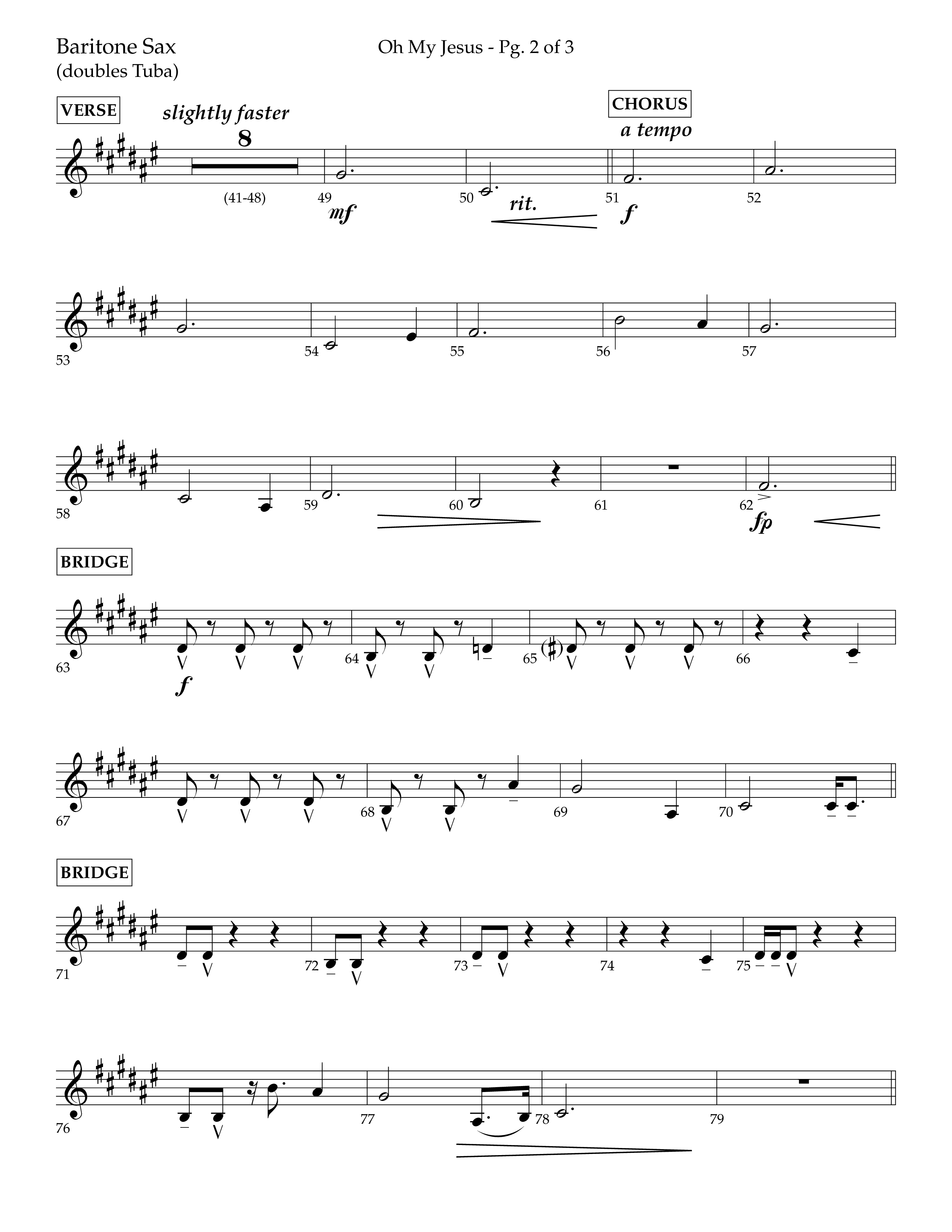 Oh My Jesus (Choral Anthem SATB) Bari Sax (Lifeway Choral / Arr. John Bolin / Orch. David Shipps)