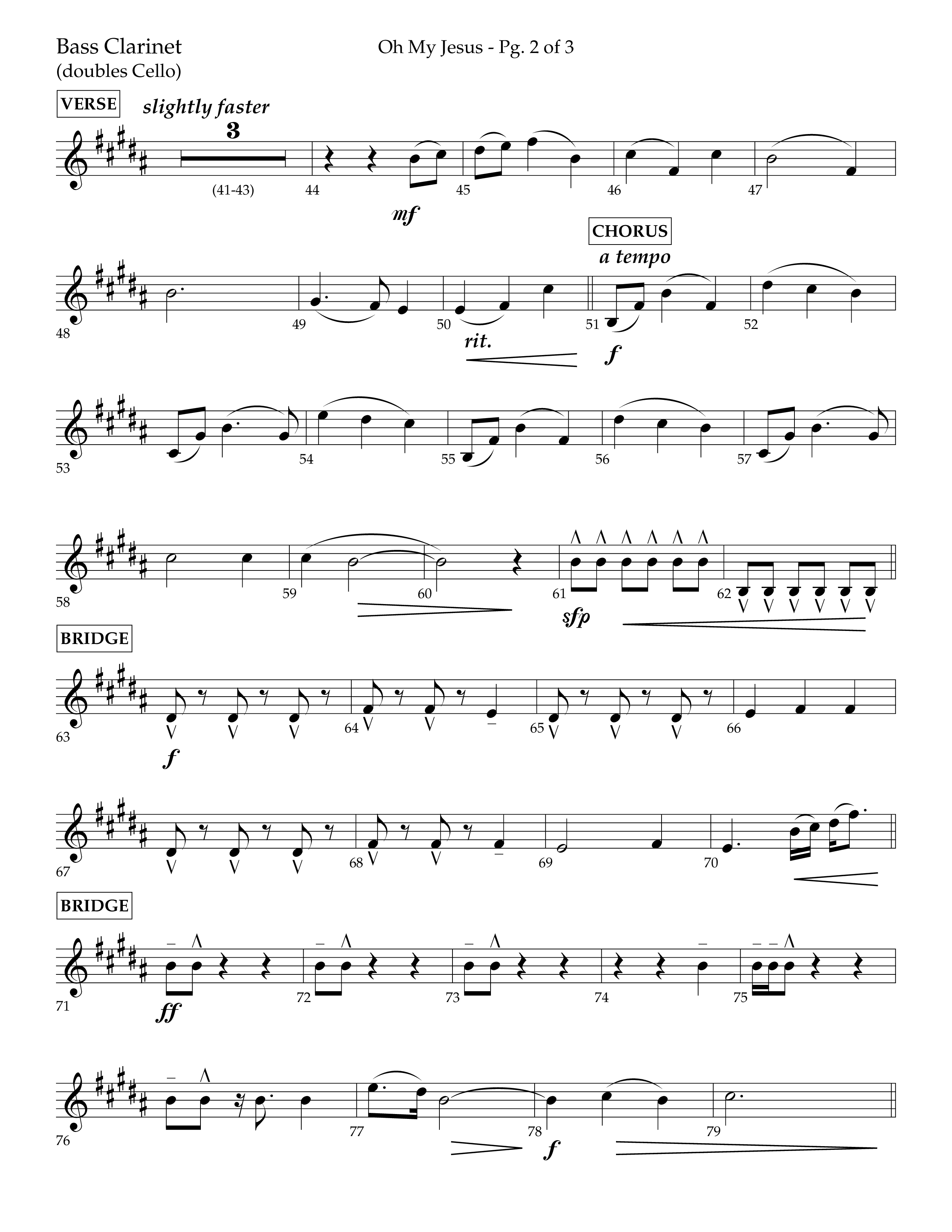 Oh My Jesus (Choral Anthem SATB) Bass Clarinet (Lifeway Choral / Arr. John Bolin / Orch. David Shipps)