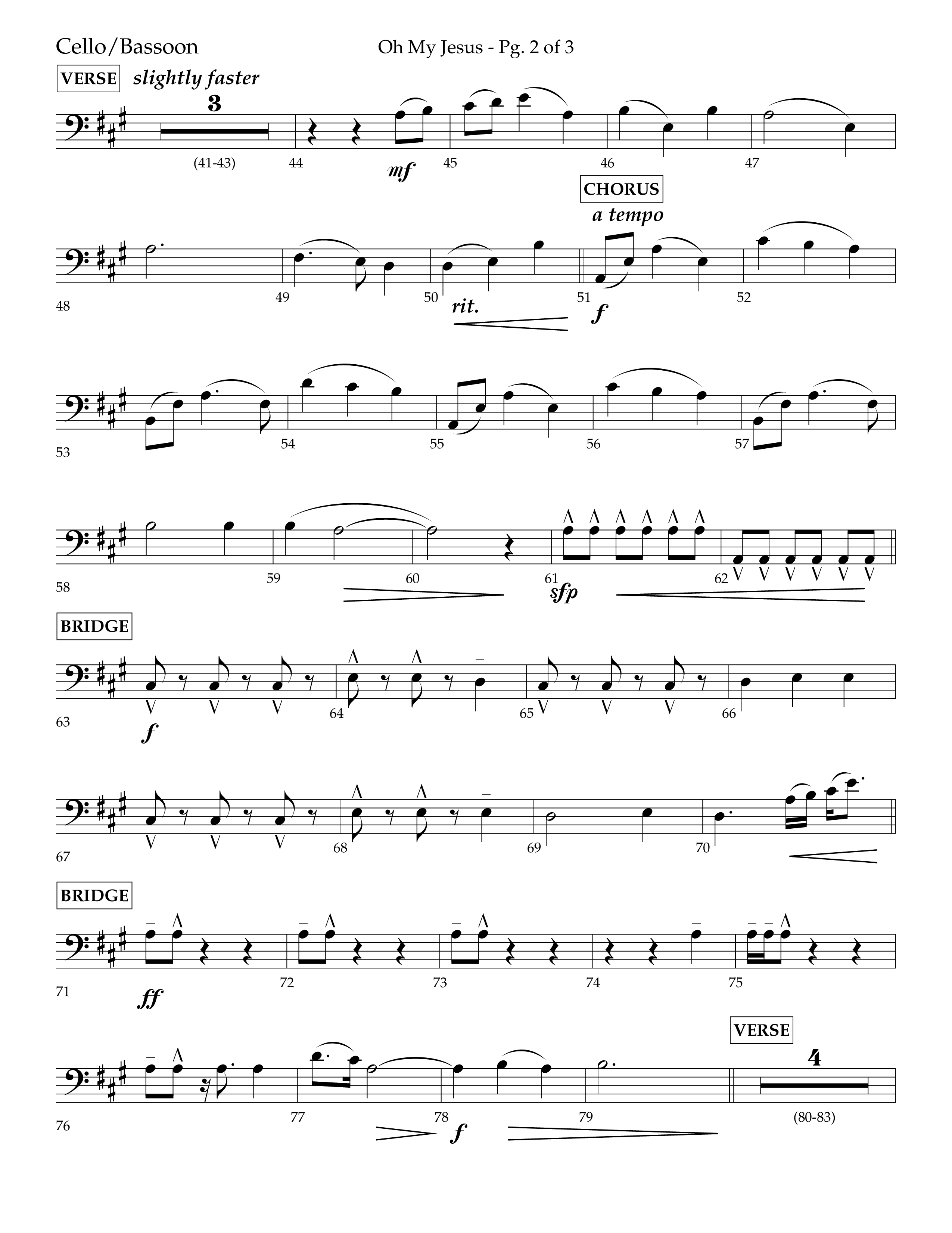 Oh My Jesus (Choral Anthem SATB) Cello (Lifeway Choral / Arr. John Bolin / Orch. David Shipps)