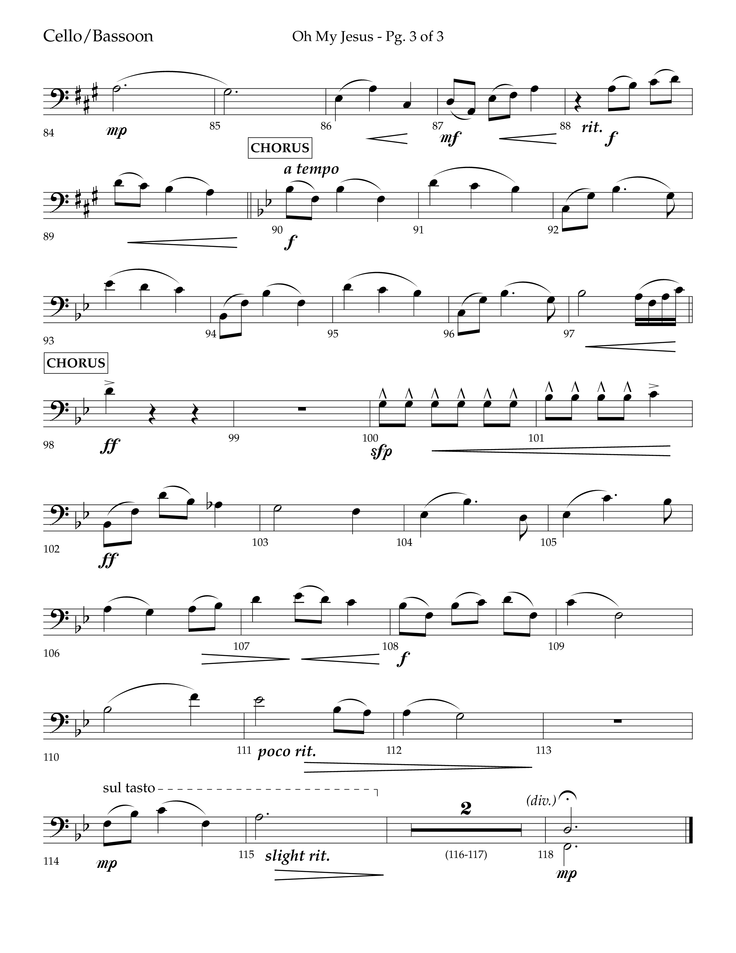 Oh My Jesus (Choral Anthem SATB) Cello (Lifeway Choral / Arr. John Bolin / Orch. David Shipps)