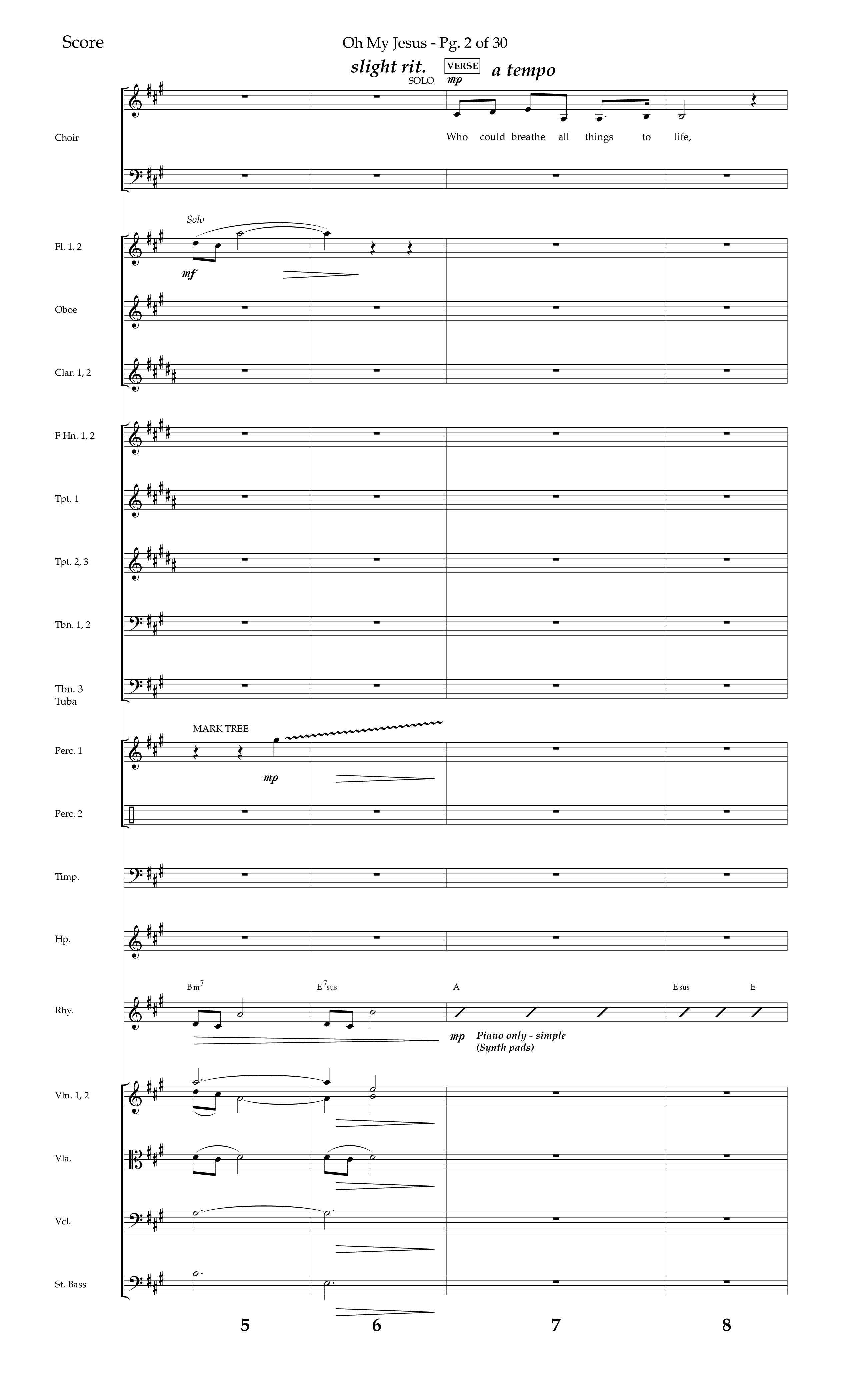 Oh My Jesus (Choral Anthem SATB) Orchestration (Lifeway Choral / Arr. John Bolin / Orch. David Shipps)