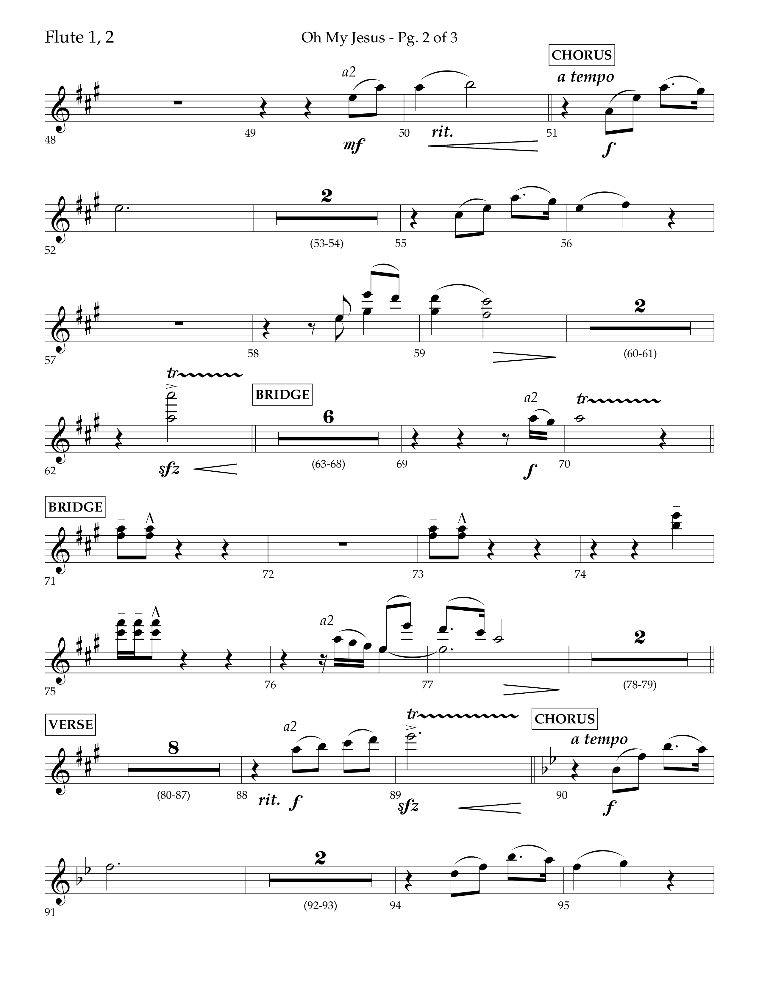 Oh My Jesus (Choral Anthem SATB) Flute 1/2 (Lifeway Choral / Arr. John Bolin / Orch. David Shipps)