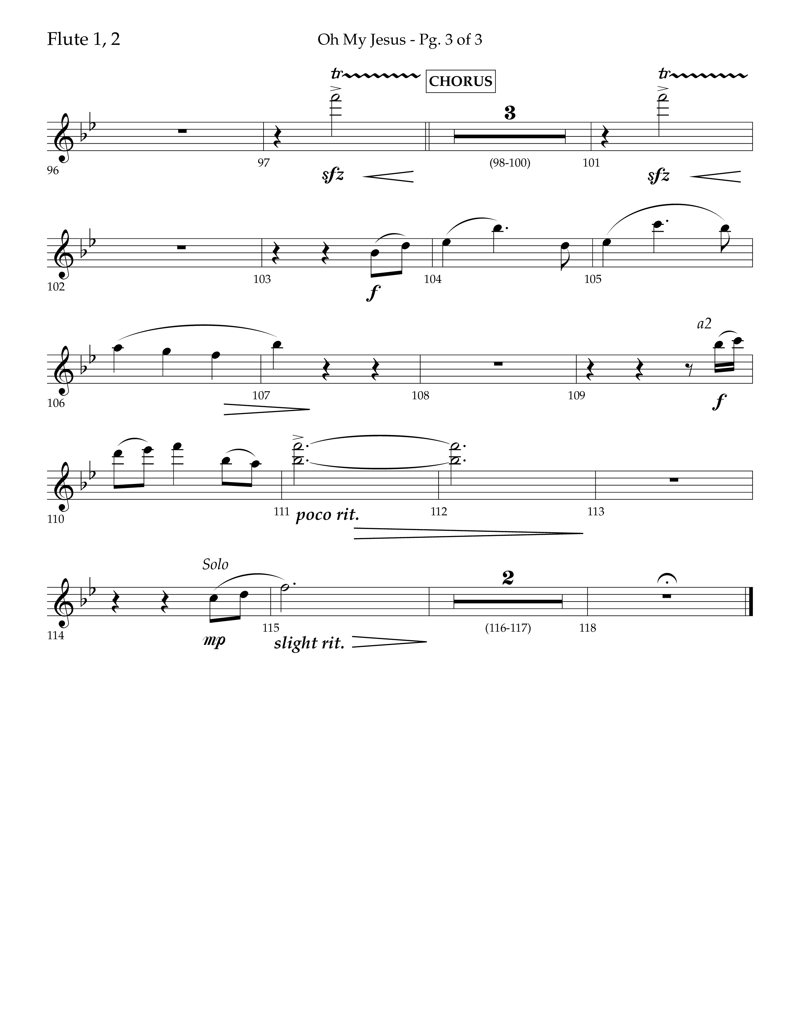 Oh My Jesus (Choral Anthem SATB) Flute 1/2 (Lifeway Choral / Arr. John Bolin / Orch. David Shipps)
