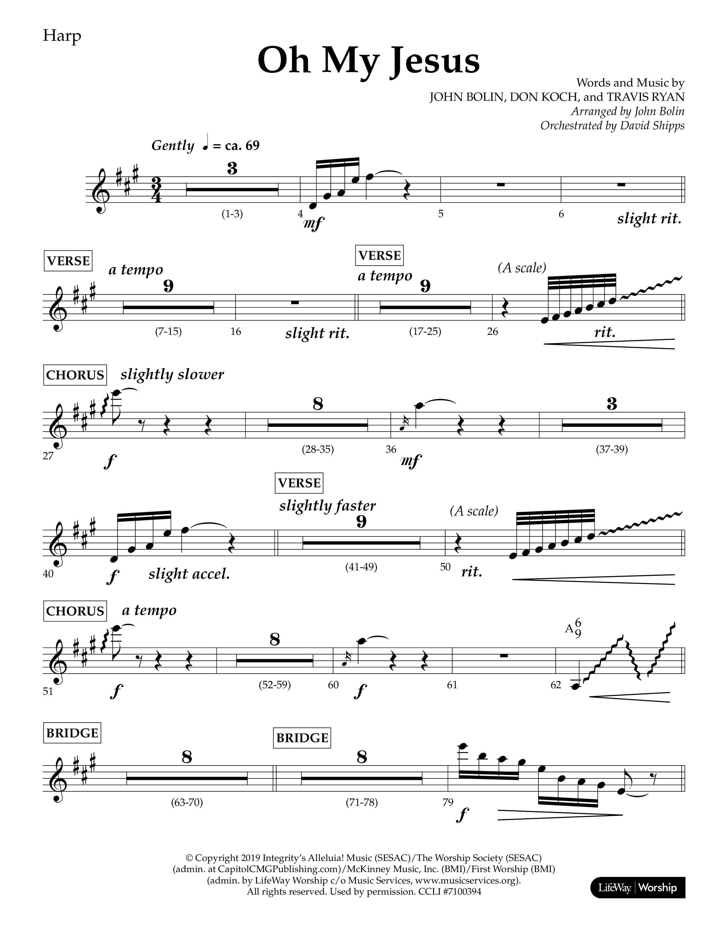 Oh My Jesus (Choral Anthem SATB) Harp (Lifeway Choral / Arr. John Bolin / Orch. David Shipps)