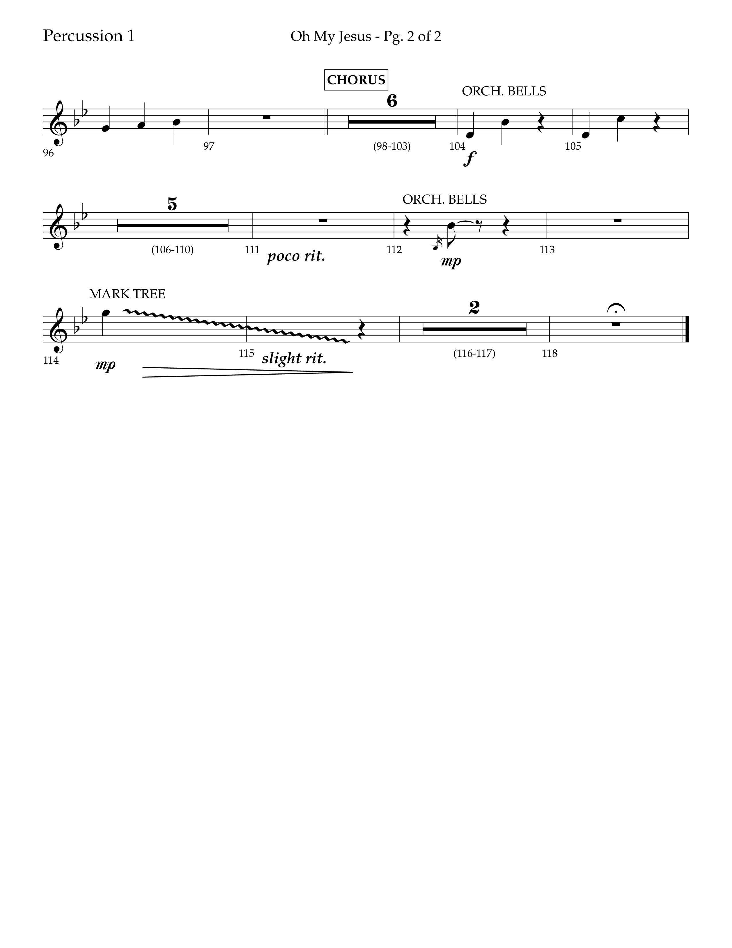 Oh My Jesus (Choral Anthem SATB) Percussion 1/2 (Lifeway Choral / Arr. John Bolin / Orch. David Shipps)