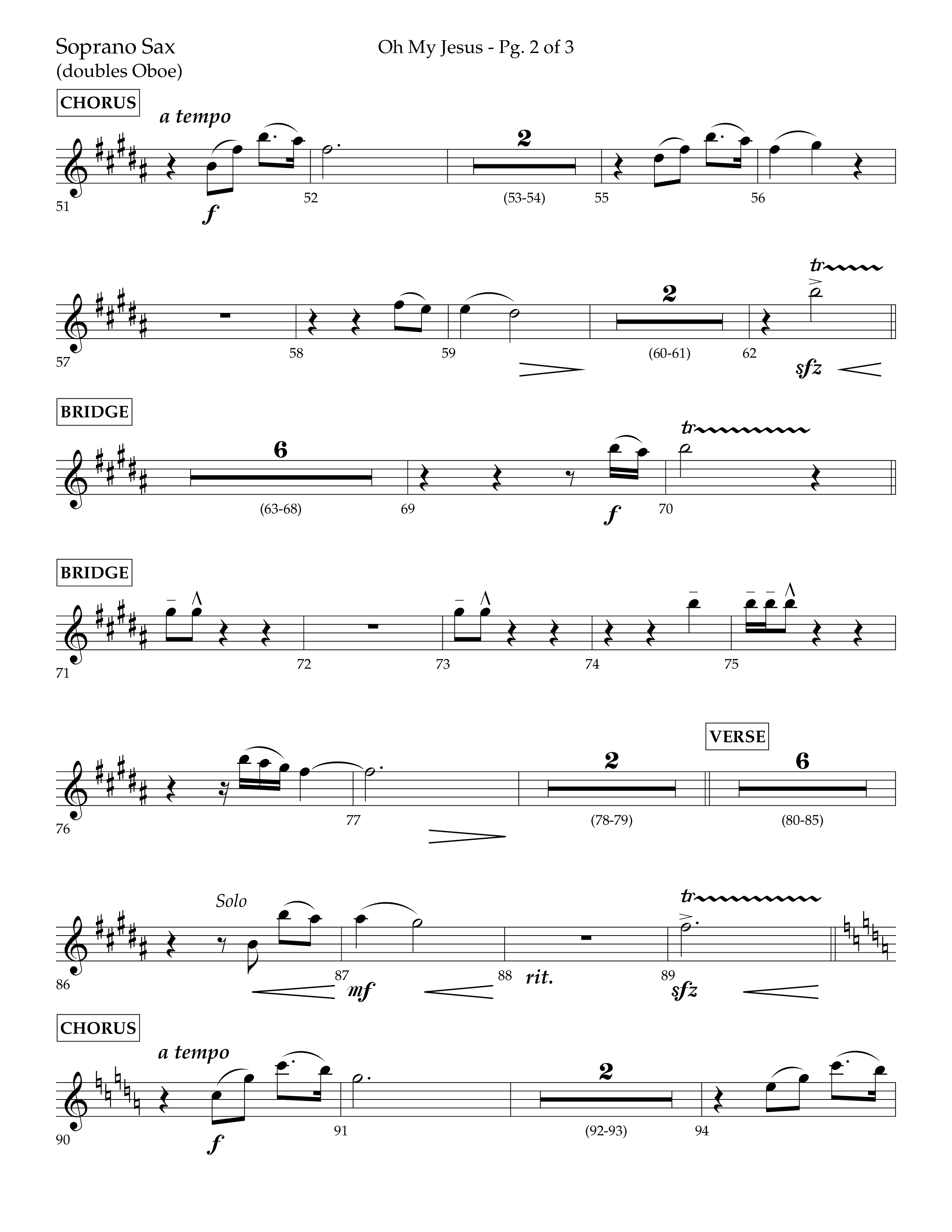 Oh My Jesus (Choral Anthem SATB) Soprano Sax (Lifeway Choral / Arr. John Bolin / Orch. David Shipps)