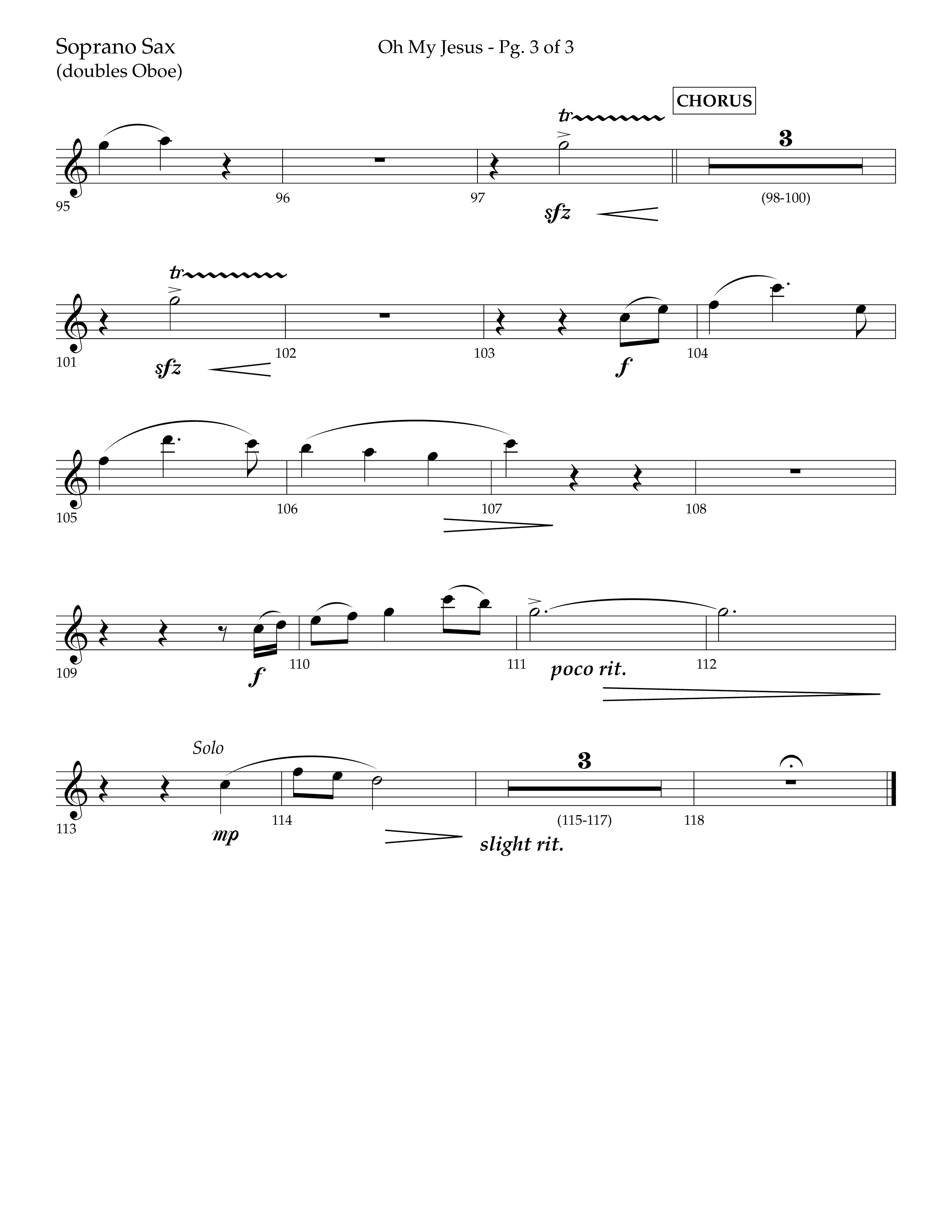 Oh My Jesus (Choral Anthem SATB) Soprano Sax (Lifeway Choral / Arr. John Bolin / Orch. David Shipps)