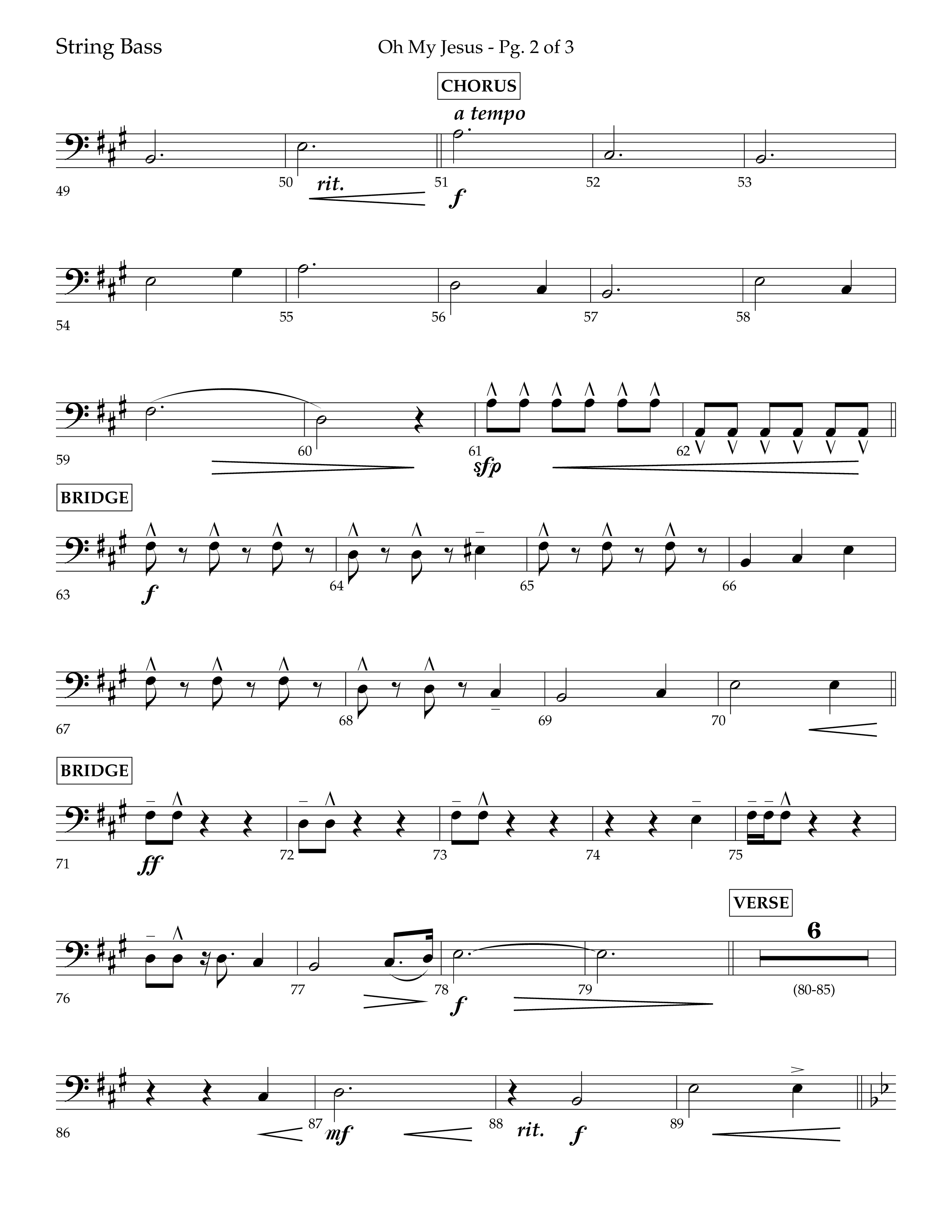 Oh My Jesus (Choral Anthem SATB) String Bass (Lifeway Choral / Arr. John Bolin / Orch. David Shipps)