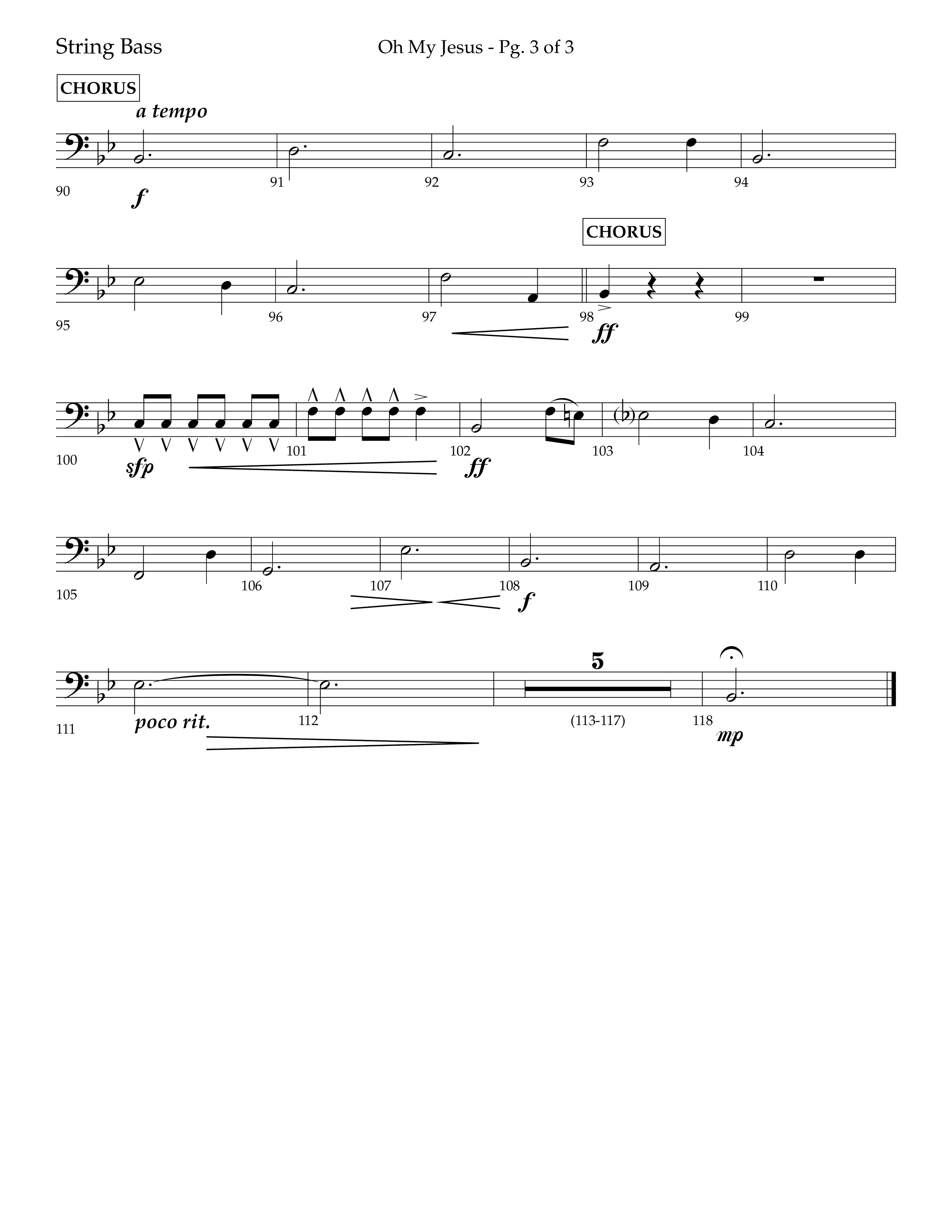 Oh My Jesus (Choral Anthem SATB) String Bass (Lifeway Choral / Arr. John Bolin / Orch. David Shipps)