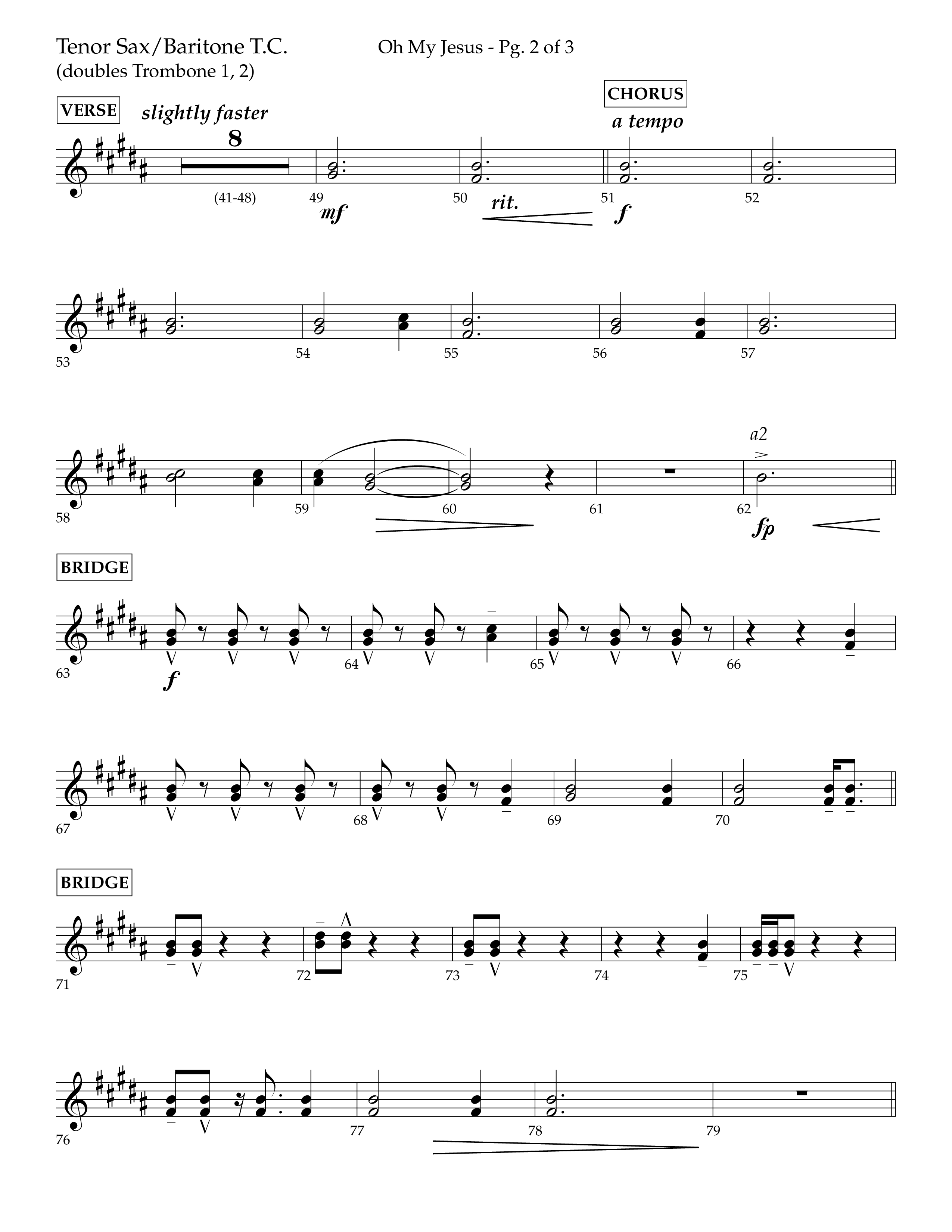 Oh My Jesus (Choral Anthem SATB) Tenor Sax/Baritone T.C. (Lifeway Choral / Arr. John Bolin / Orch. David Shipps)