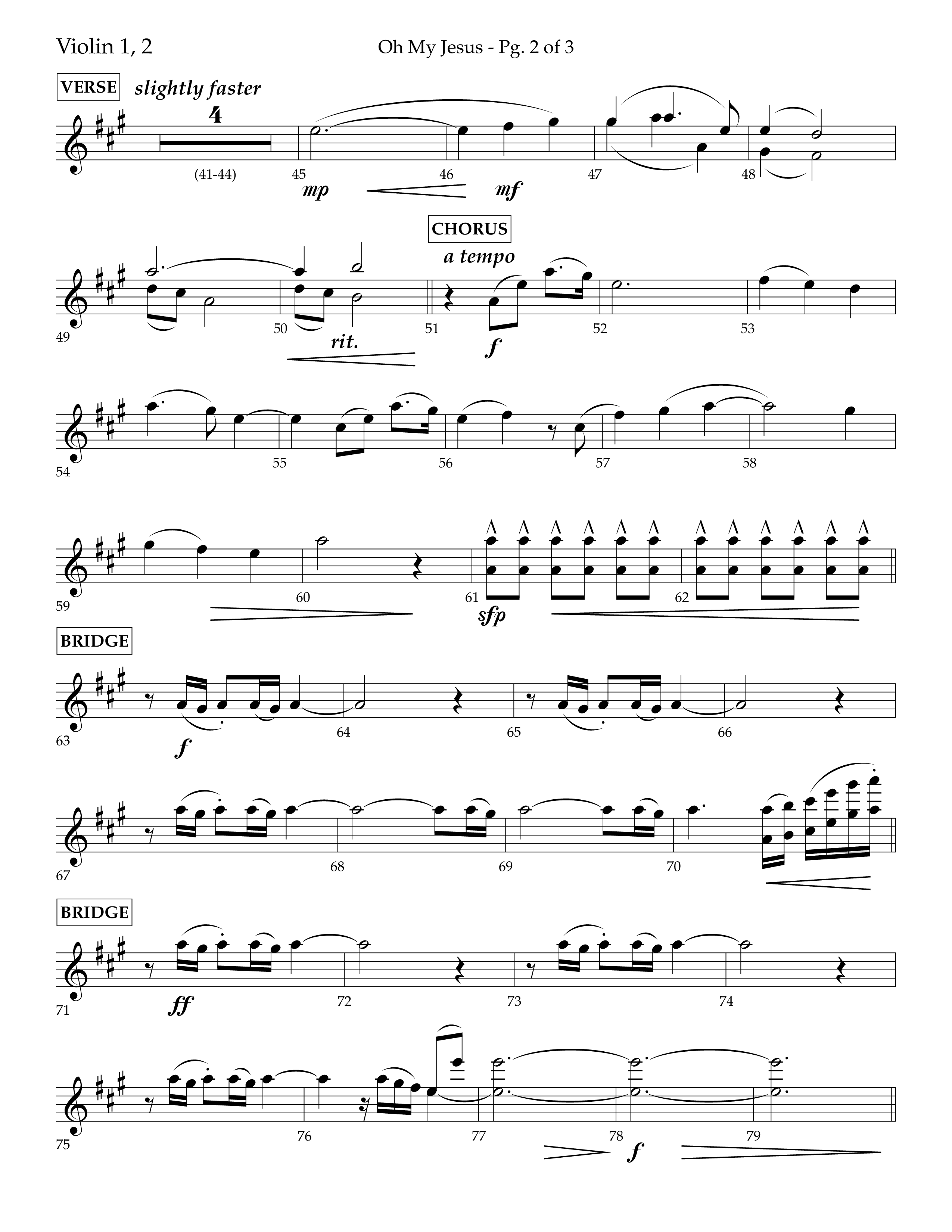 Oh My Jesus (Choral Anthem SATB) Violin 1/2 (Lifeway Choral / Arr. John Bolin / Orch. David Shipps)