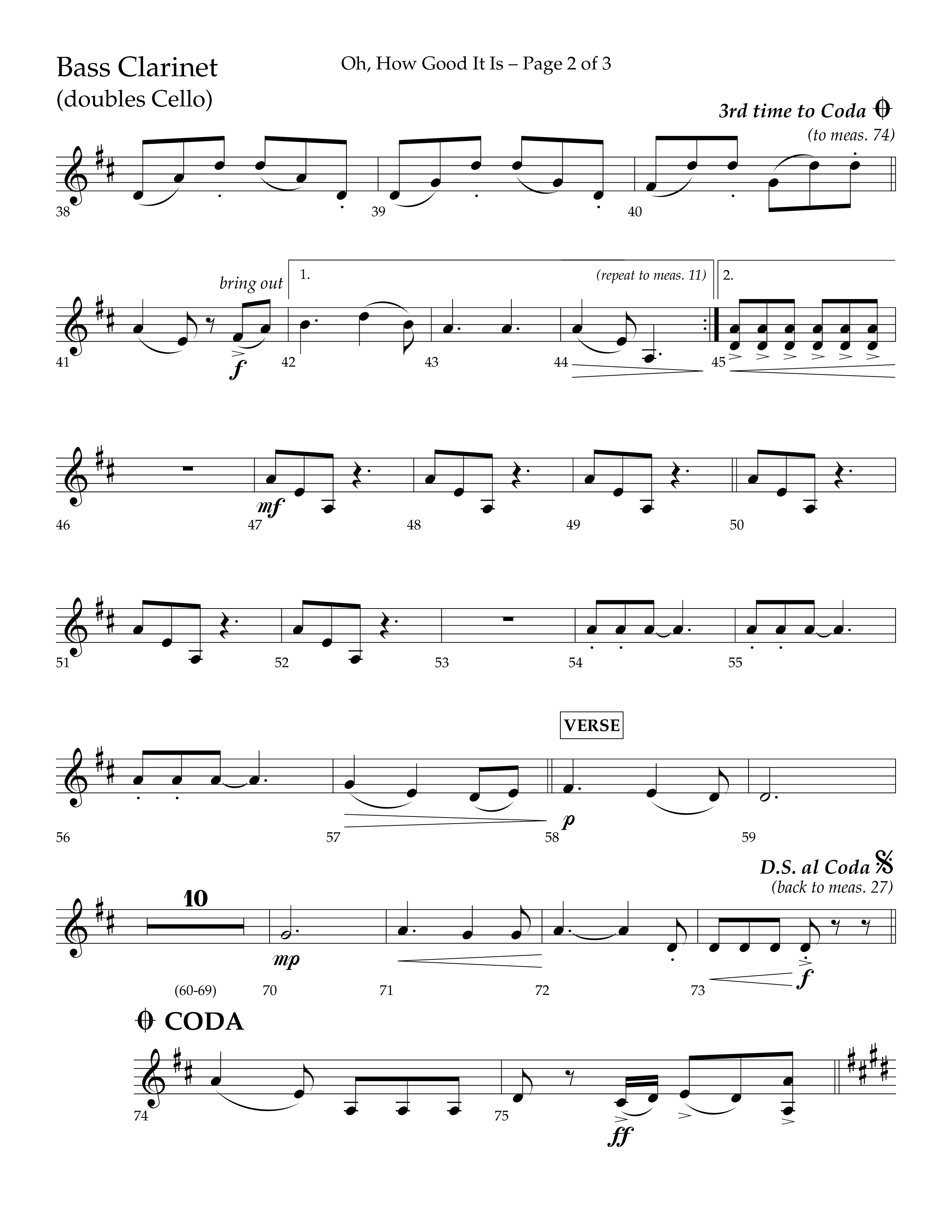 Oh How Good It Is (Choral Anthem SATB) Bass Clarinet (Lifeway Choral / Arr. David Hamilton)