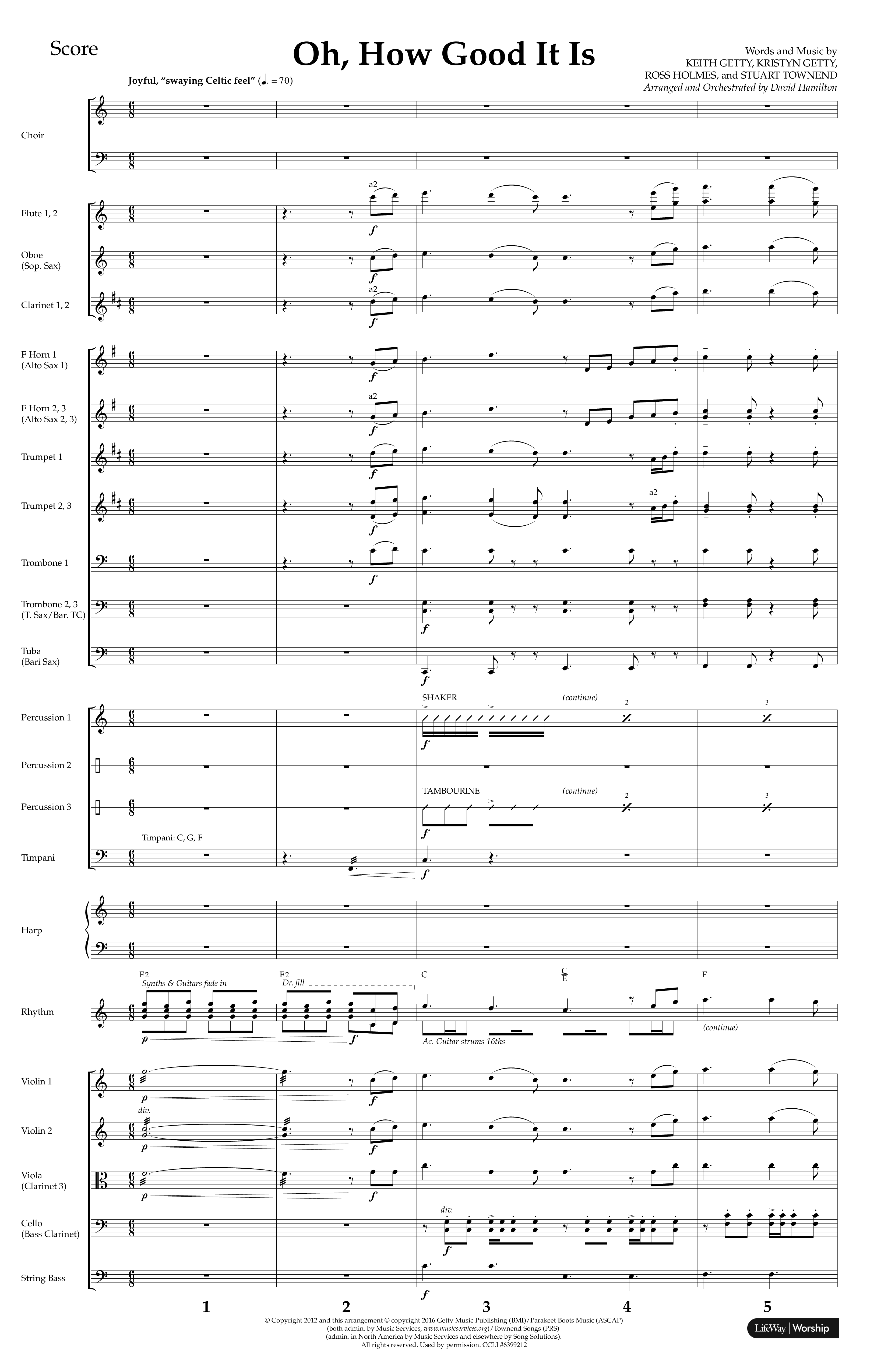 Oh How Good It Is (Choral Anthem SATB) Orchestration (Lifeway Choral / Arr. David Hamilton)