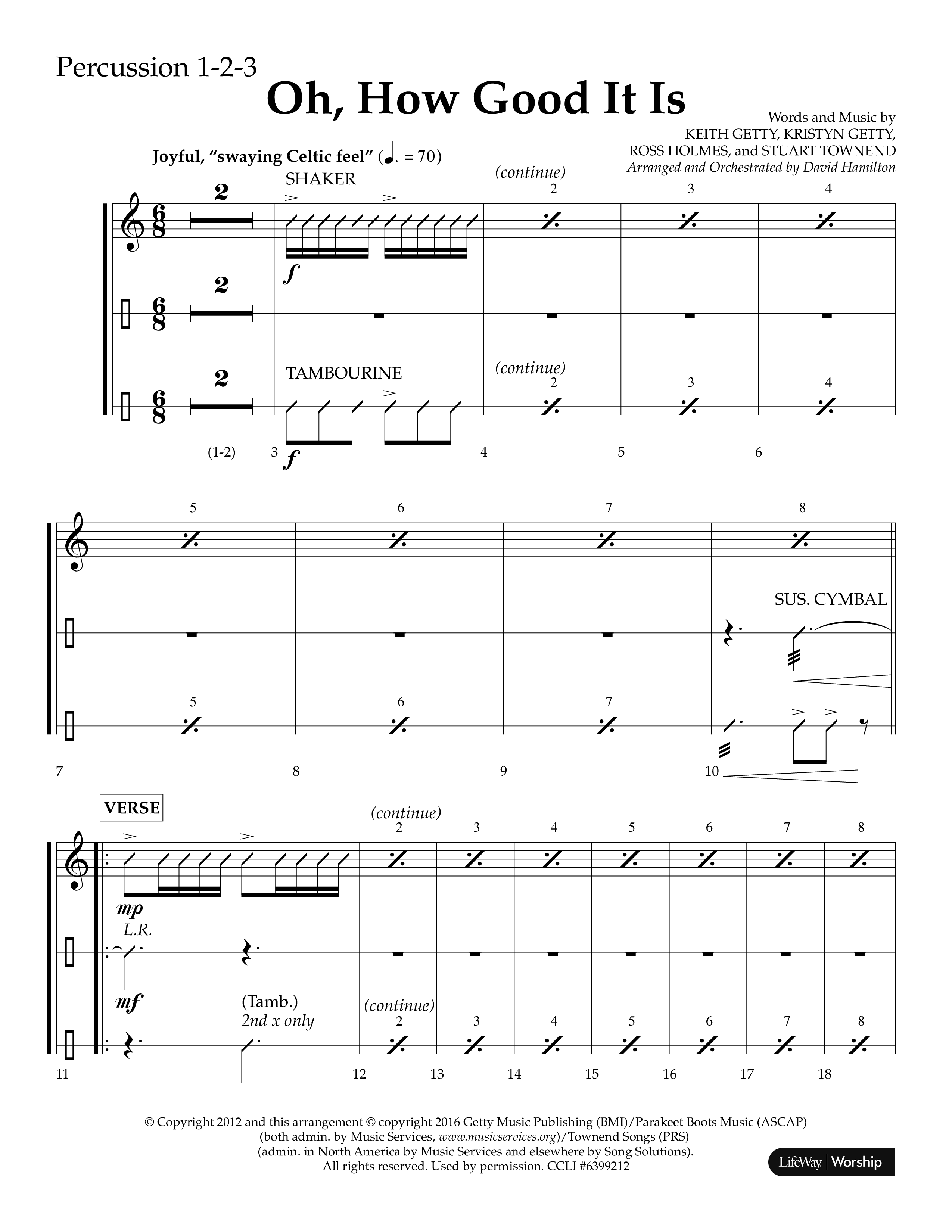 Oh How Good It Is (Choral Anthem SATB) Percussion 1/2 (Lifeway Choral / Arr. David Hamilton)