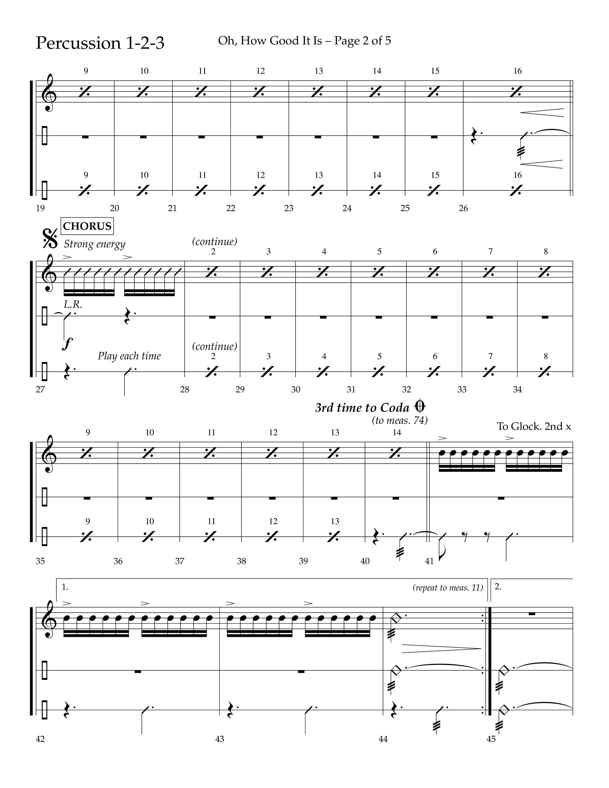 Oh How Good It Is (Choral Anthem SATB) Percussion 1/2 (Lifeway Choral / Arr. David Hamilton)