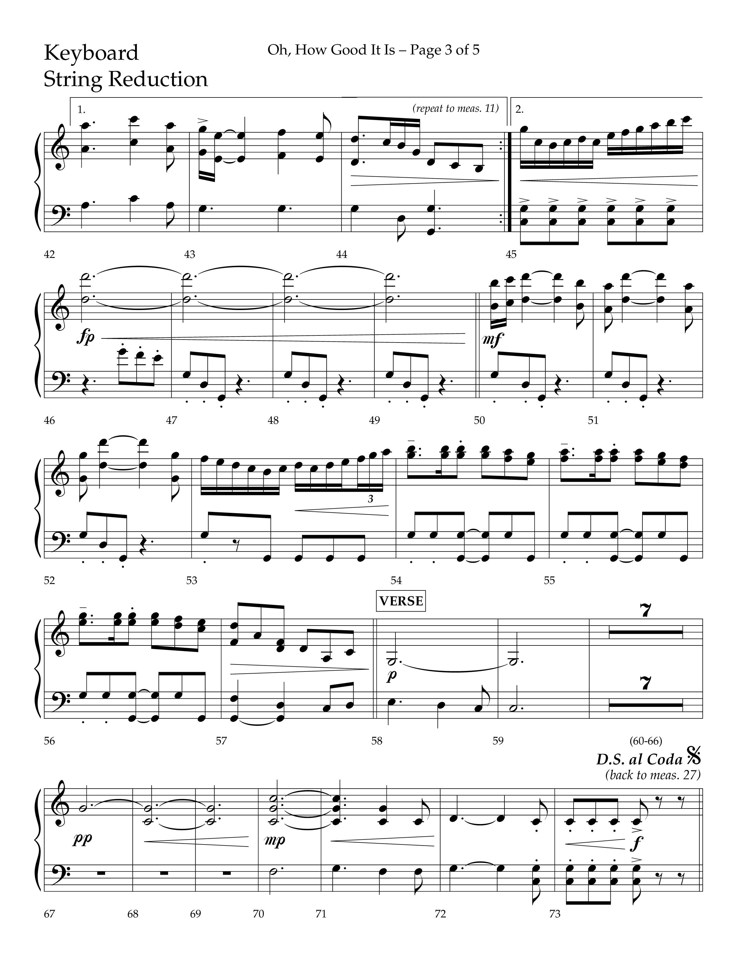 Oh How Good It Is (Choral Anthem SATB) String Reduction (Lifeway Choral / Arr. David Hamilton)