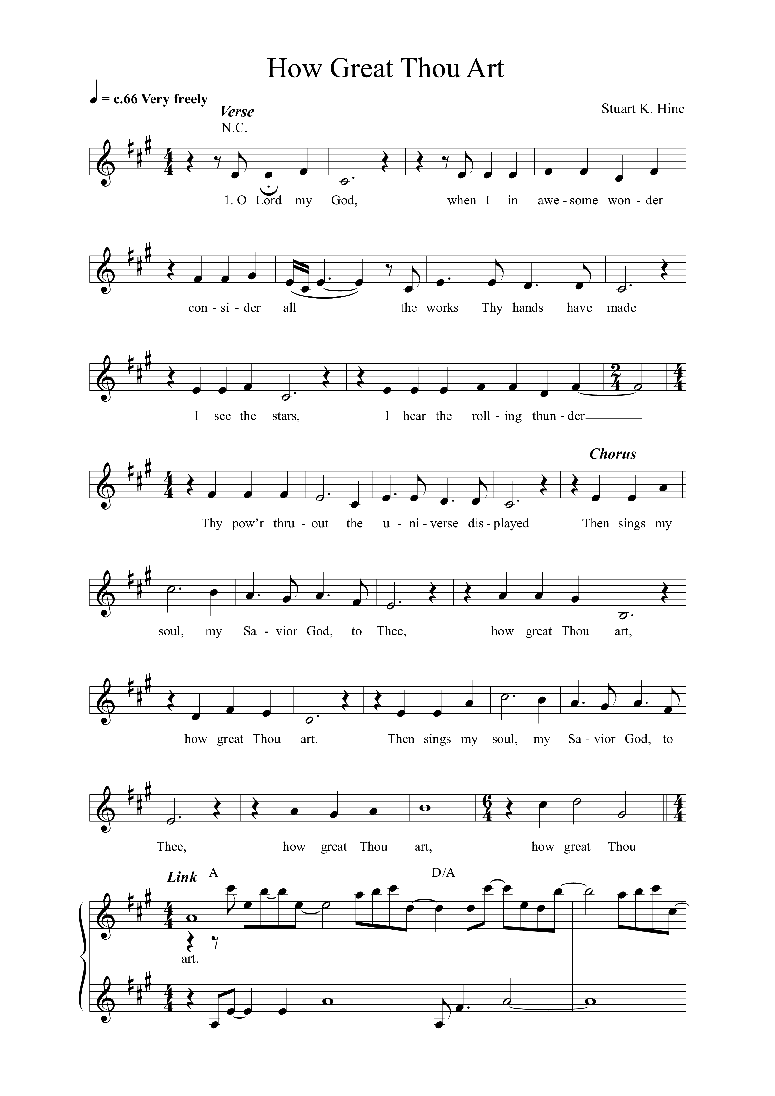 How Great Thou Art (REVERE Unscripted) Lead Sheet Melody (REVERE)