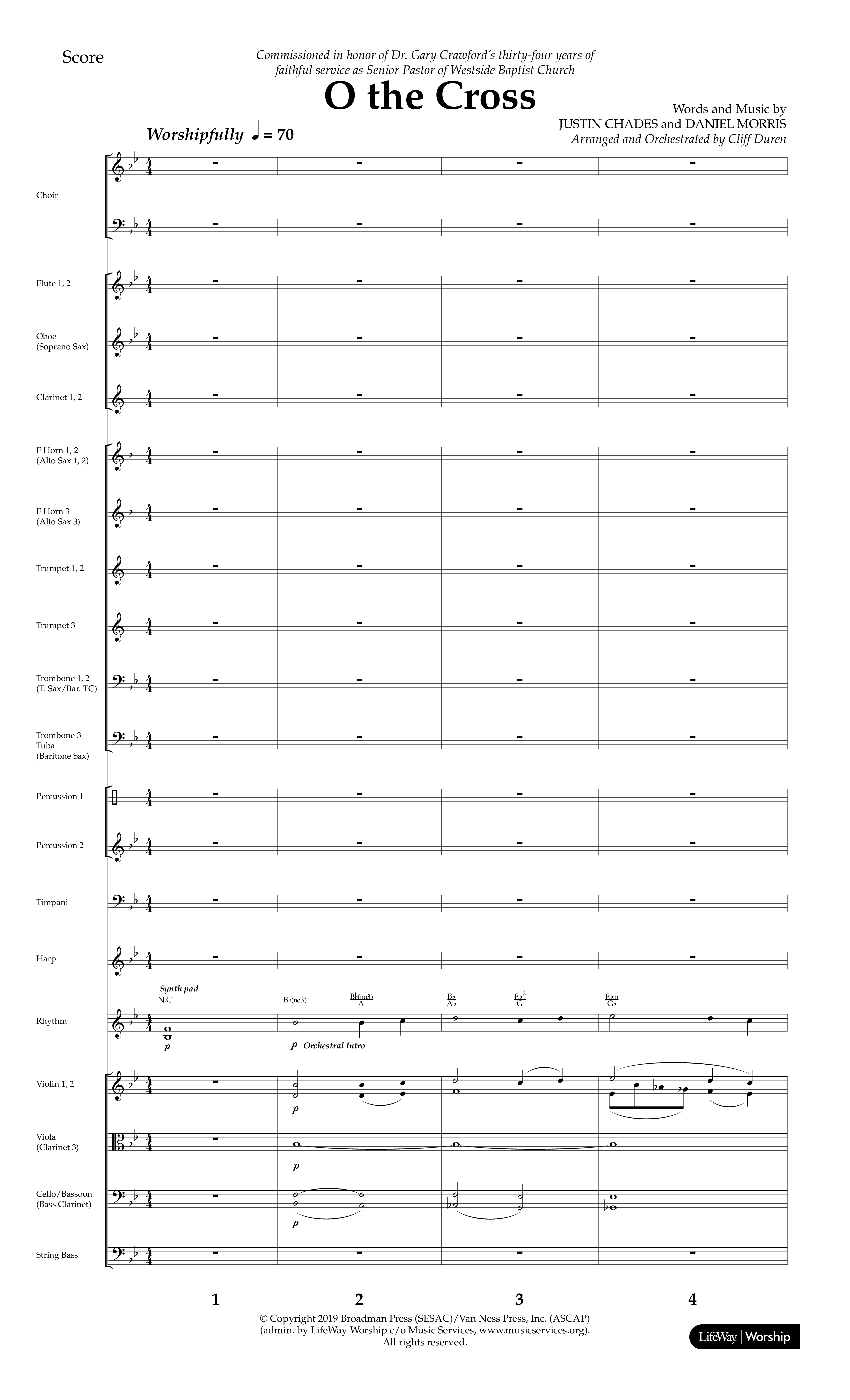 O The Cross (Choral Anthem SATB) Orchestration (Lifeway Choral / Arr. Cliff Duren)