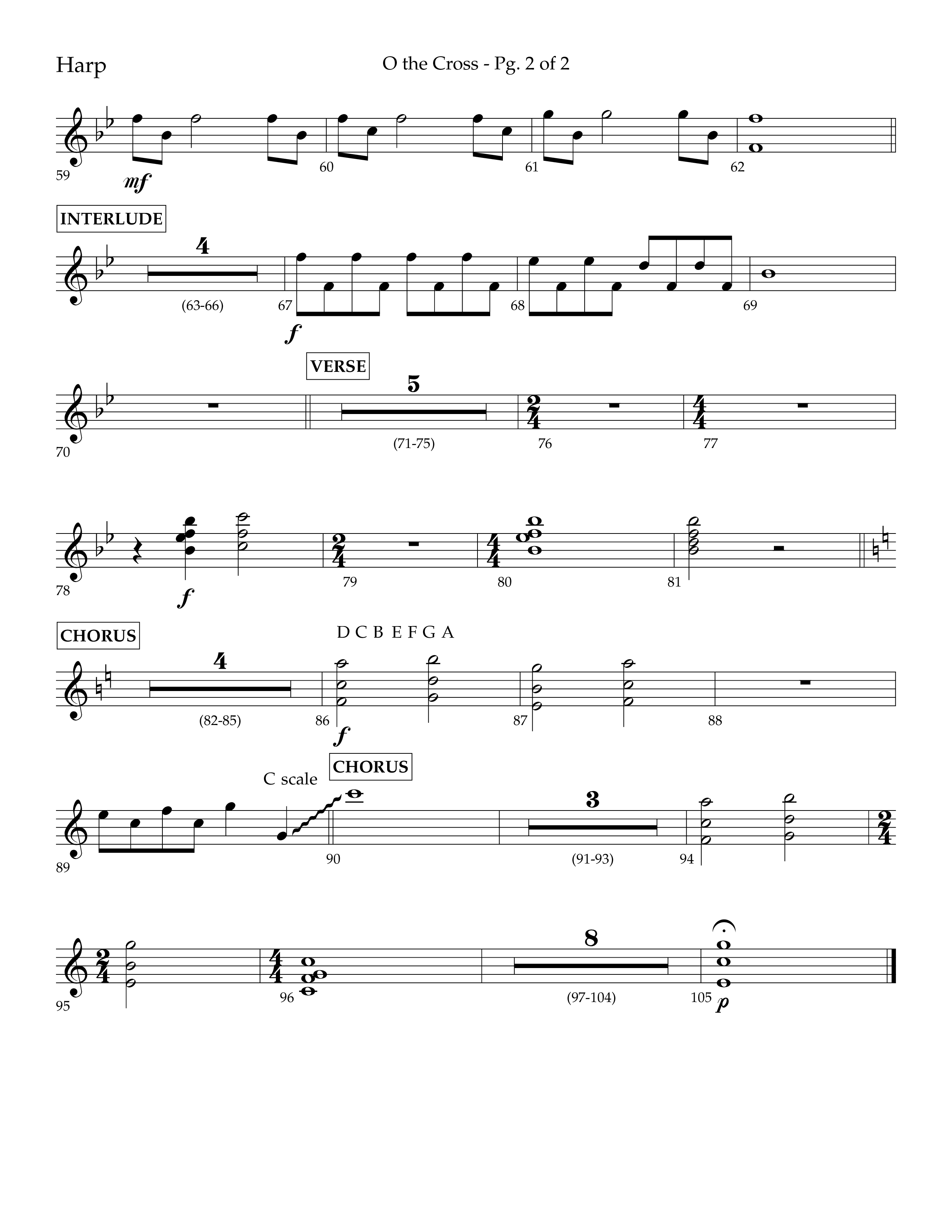 O The Cross (Choral Anthem SATB) Harp (Lifeway Choral / Arr. Cliff Duren)