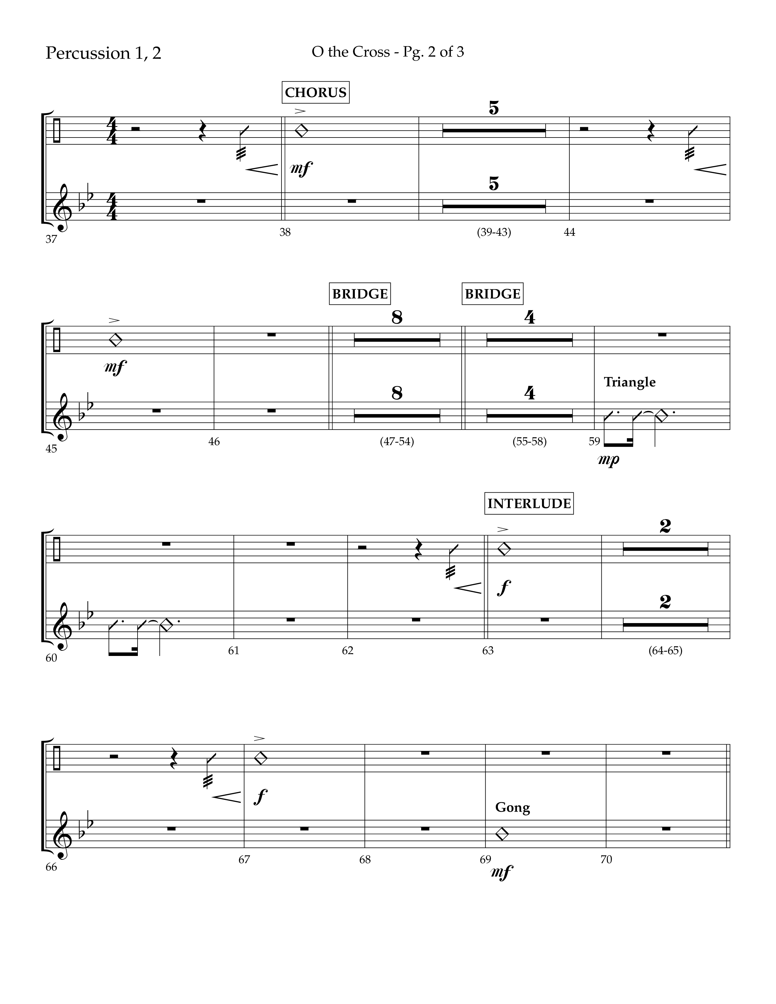 O The Cross (Choral Anthem SATB) Percussion 1/2 (Lifeway Choral / Arr. Cliff Duren)