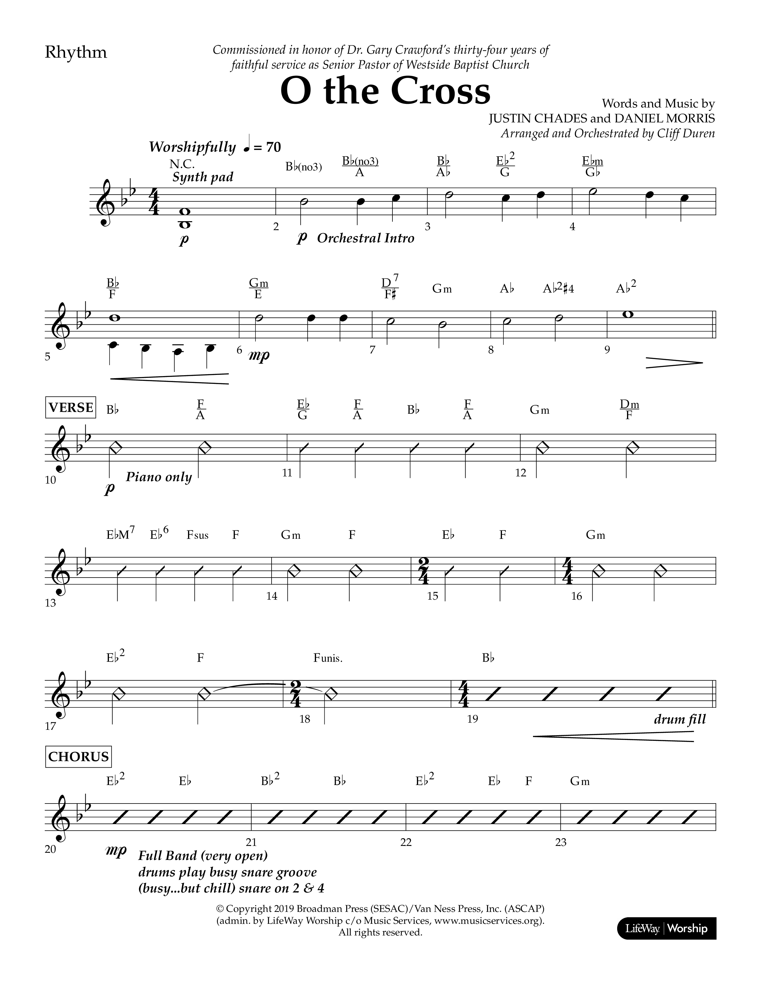 O The Cross (Choral Anthem SATB) Lead Melody & Rhythm (Lifeway Choral / Arr. Cliff Duren)