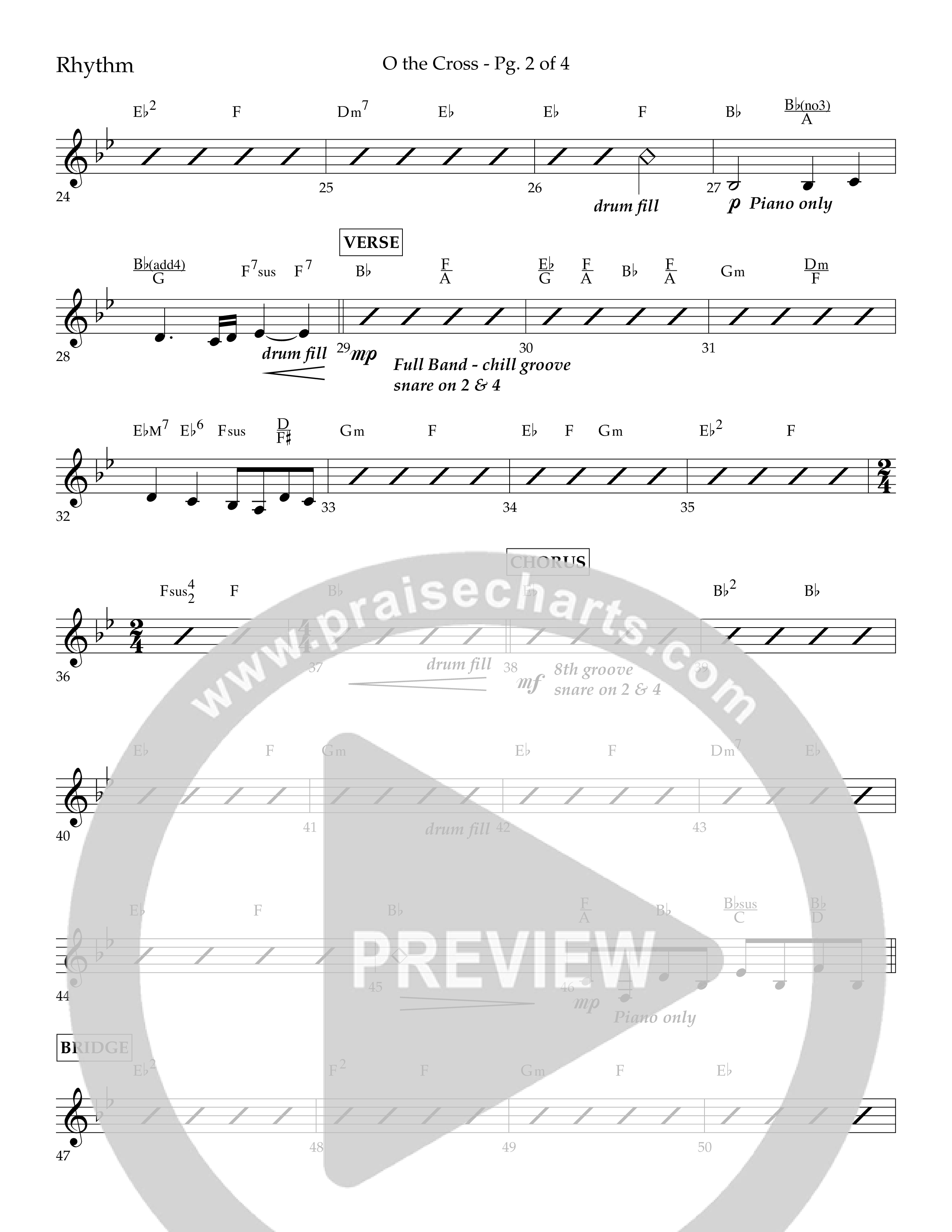 O The Cross (Choral Anthem SATB) Lead Melody & Rhythm (Lifeway Choral / Arr. Cliff Duren)