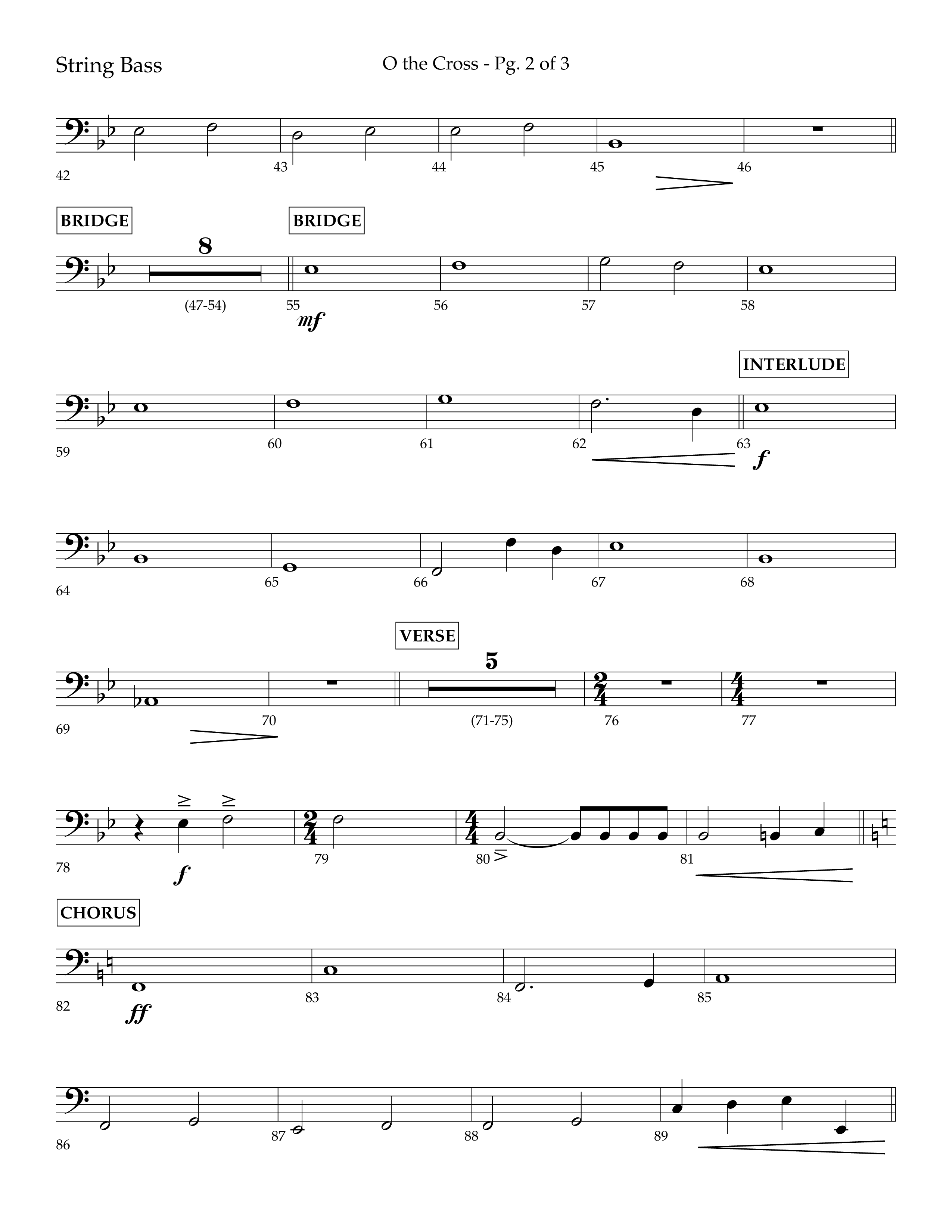 O The Cross (Choral Anthem SATB) String Bass (Lifeway Choral / Arr. Cliff Duren)