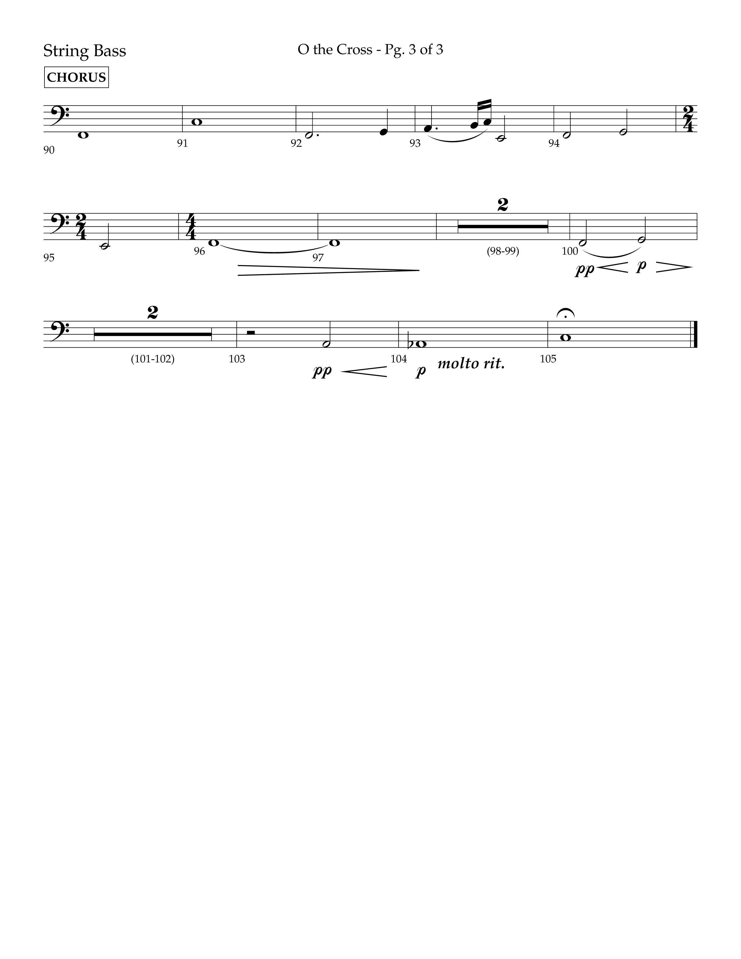 O The Cross (Choral Anthem SATB) String Bass (Lifeway Choral / Arr. Cliff Duren)