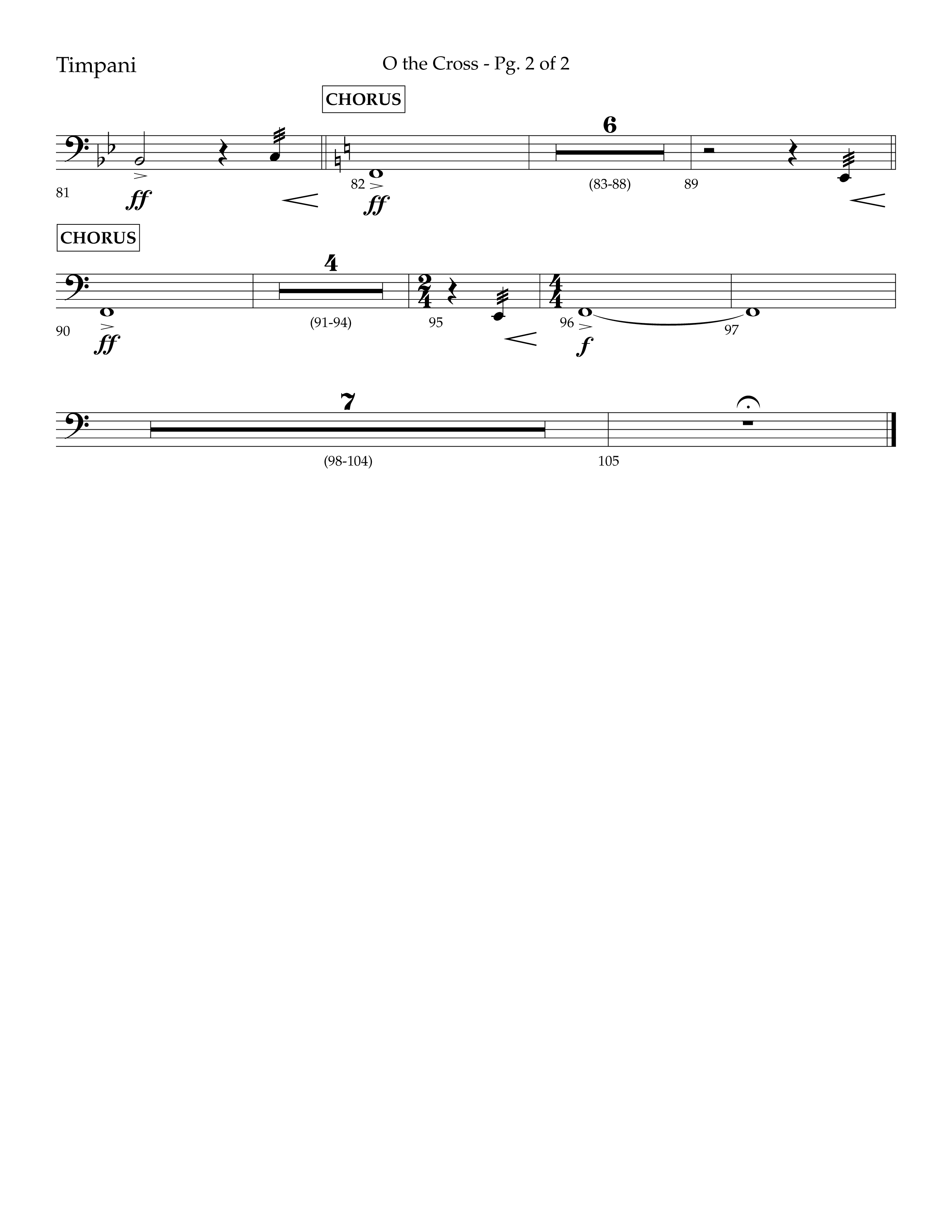 O The Cross (Choral Anthem SATB) Timpani (Lifeway Choral / Arr. Cliff Duren)