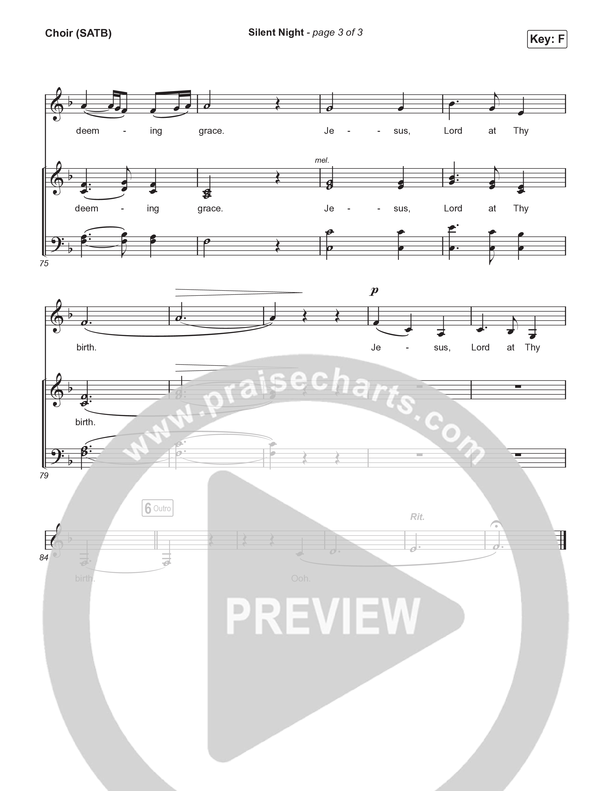 Silent Night Choir Sheet (SATB) (Sarah Kroger)