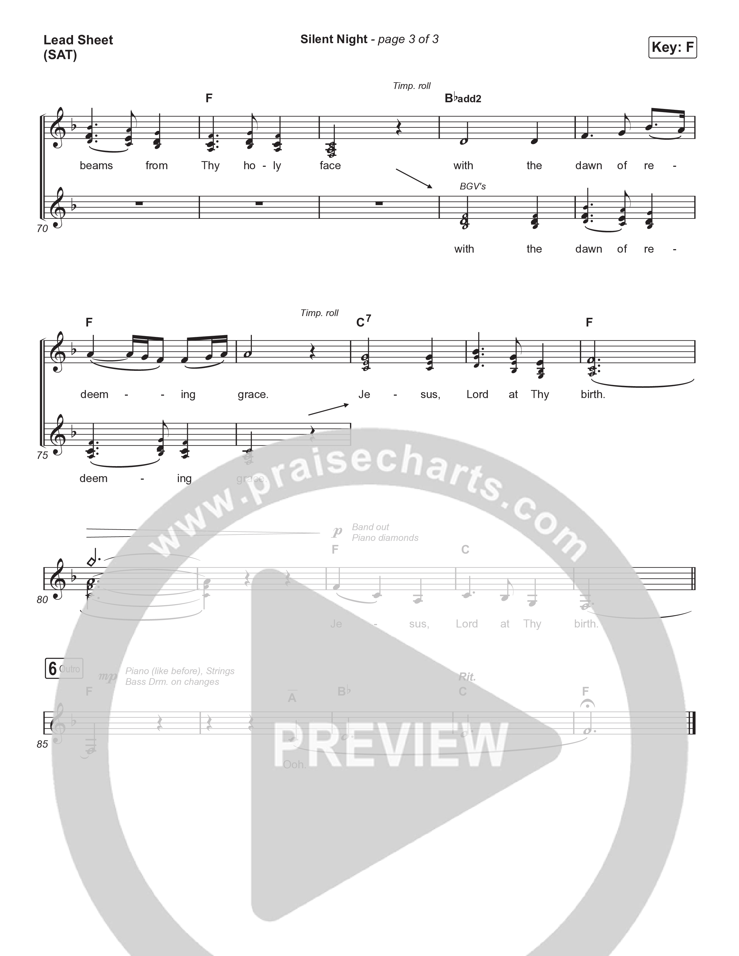 Silent Night Lead Sheet (SAT) (Sarah Kroger)