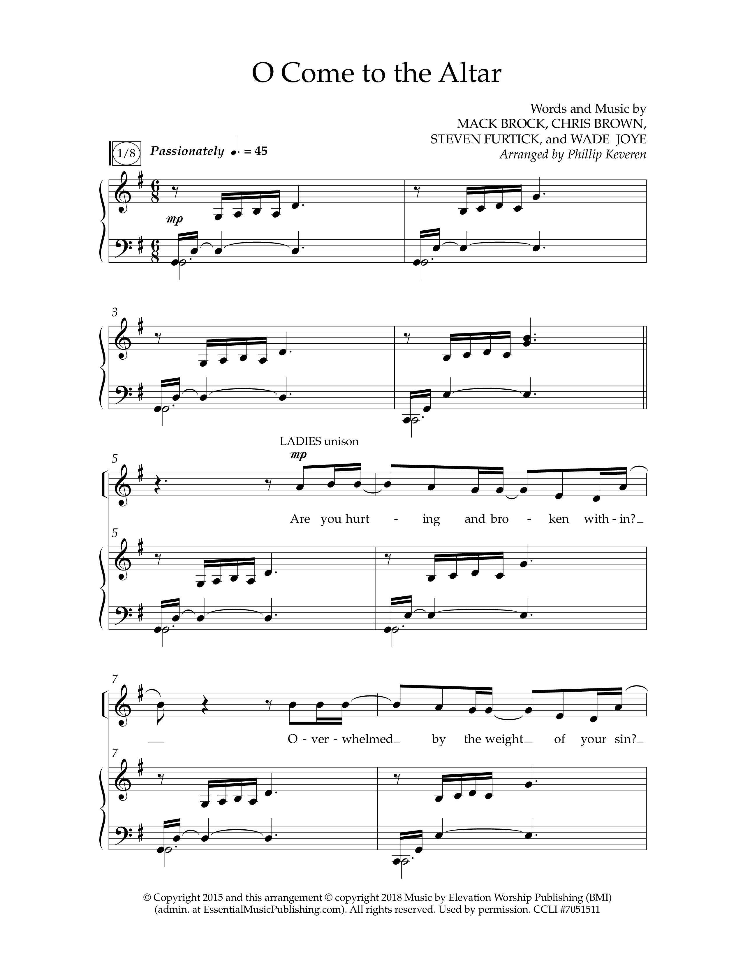 O Come To The Altar (Choral Anthem SATB) Anthem (SATB/Piano) (Lifeway Choral / Arr. Phillip Keveren)
