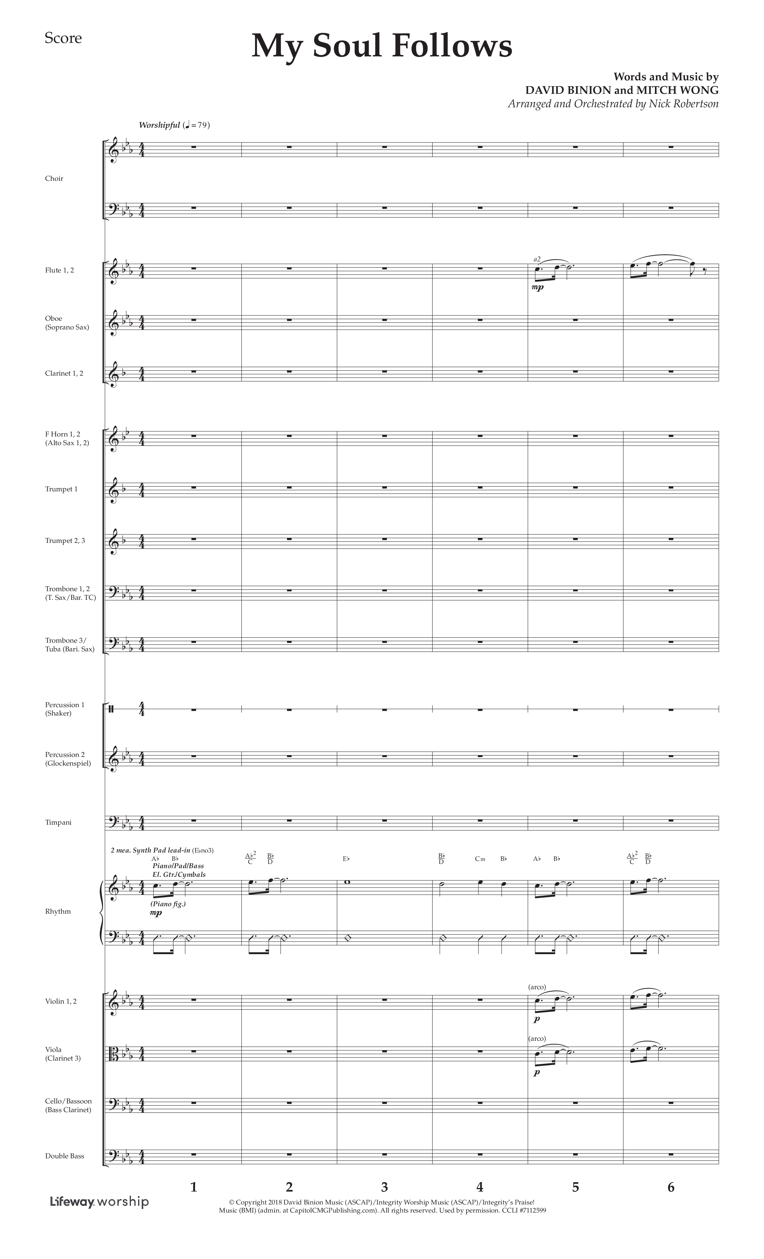 My Soul Follows (Choral Anthem SATB) Orchestration (Lifeway Choral / Arr. Nick Robertson)
