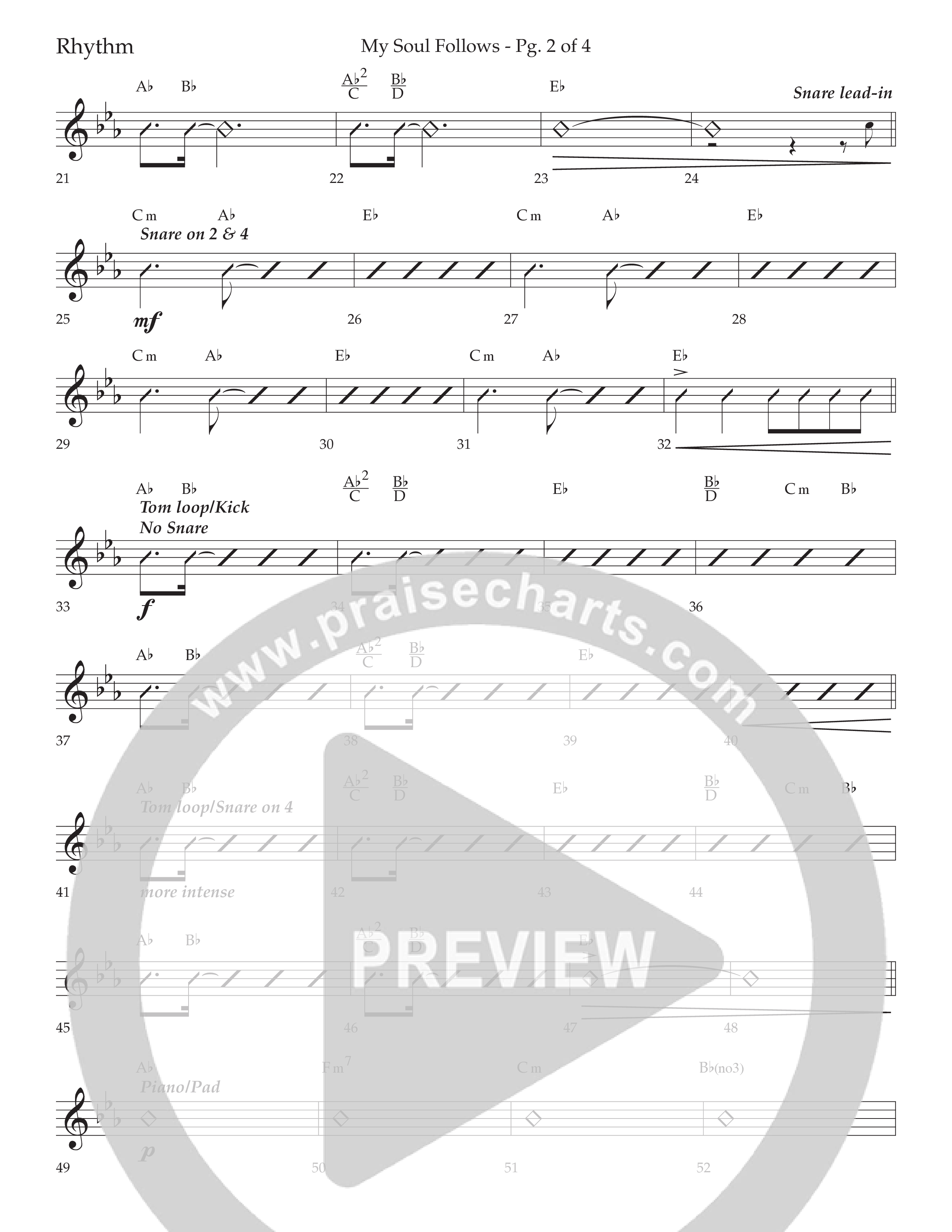 My Soul Follows (Choral Anthem SATB) Lead Melody & Rhythm (Lifeway Choral / Arr. Nick Robertson)