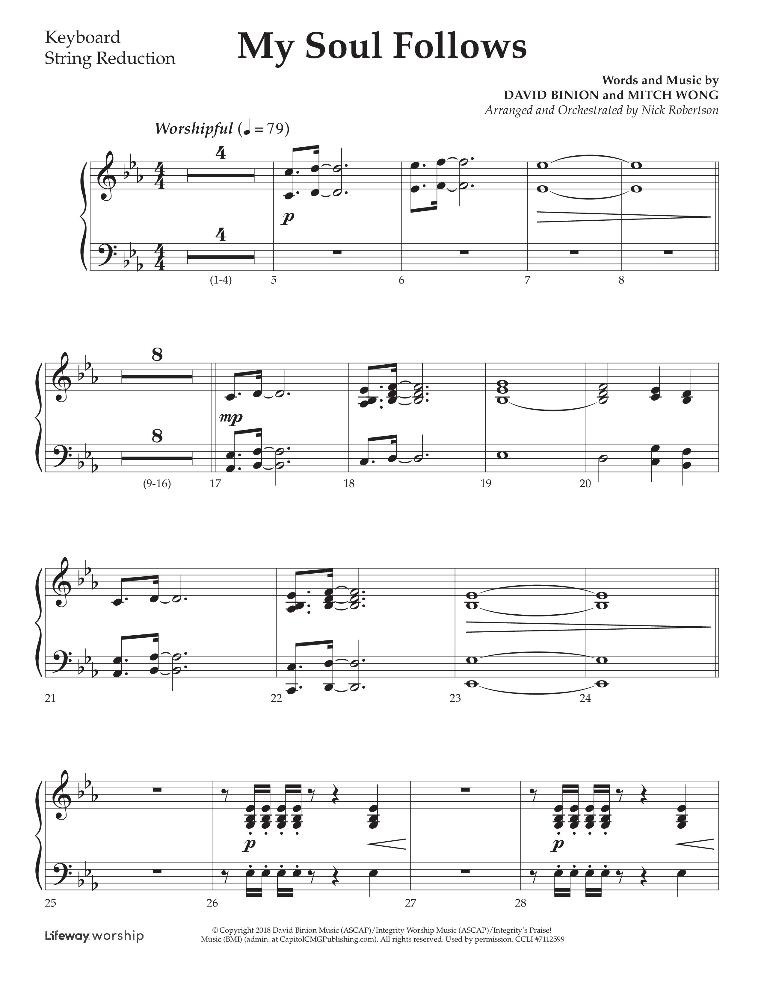 My Soul Follows (Choral Anthem SATB) String Reduction (Lifeway Choral / Arr. Nick Robertson)