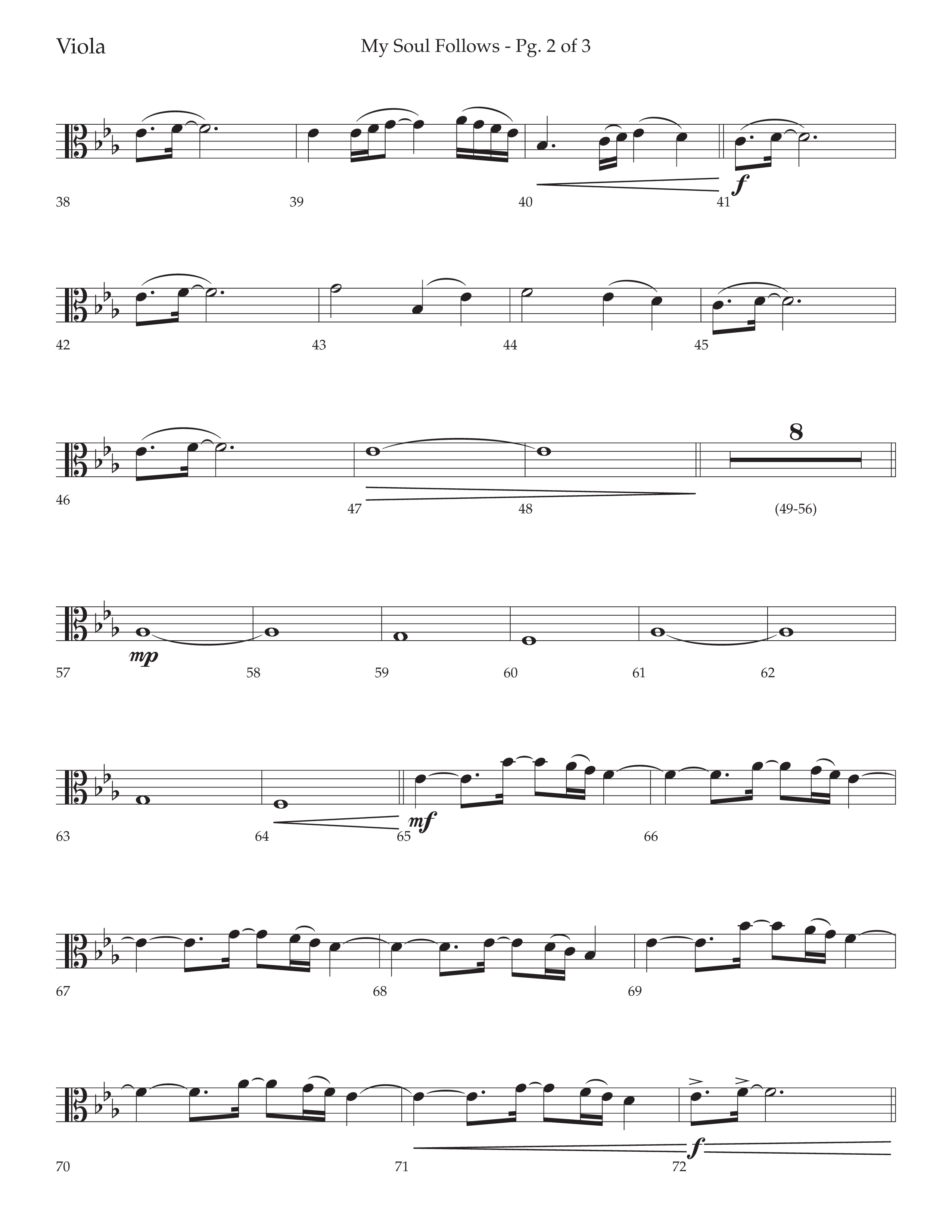My Soul Follows (Choral Anthem SATB) Viola (Lifeway Choral / Arr. Nick Robertson)
