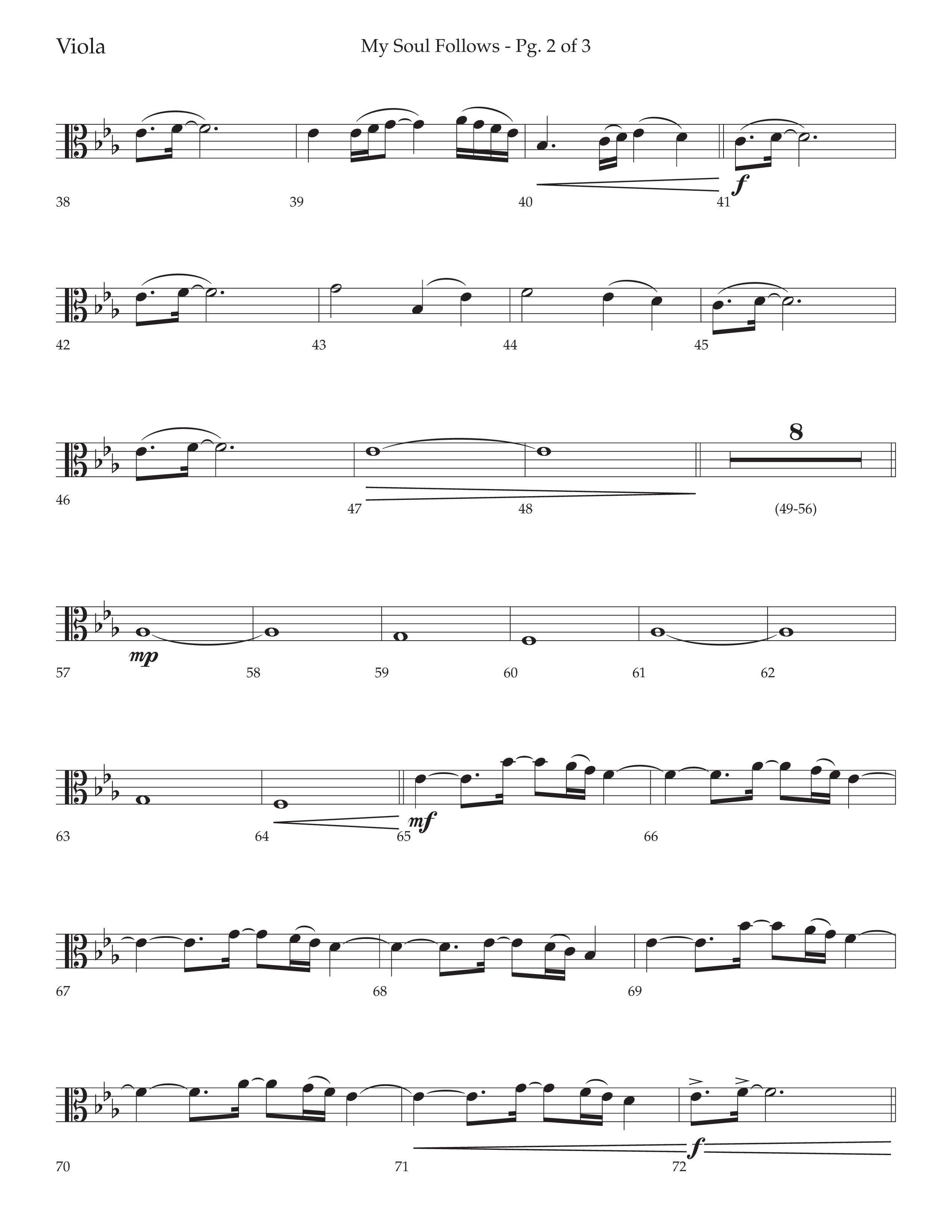My Soul Follows (Choral Anthem SATB) Viola (Lifeway Choral / Arr. Nick Robertson)