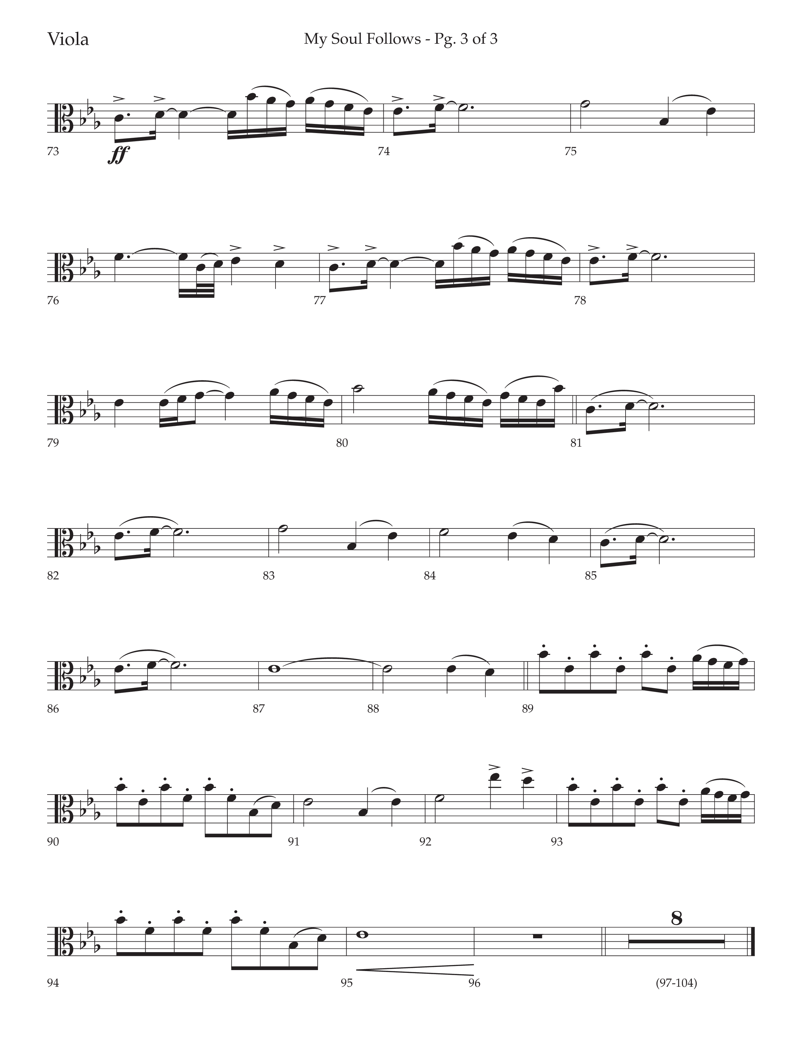 My Soul Follows (Choral Anthem SATB) Viola (Lifeway Choral / Arr. Nick Robertson)