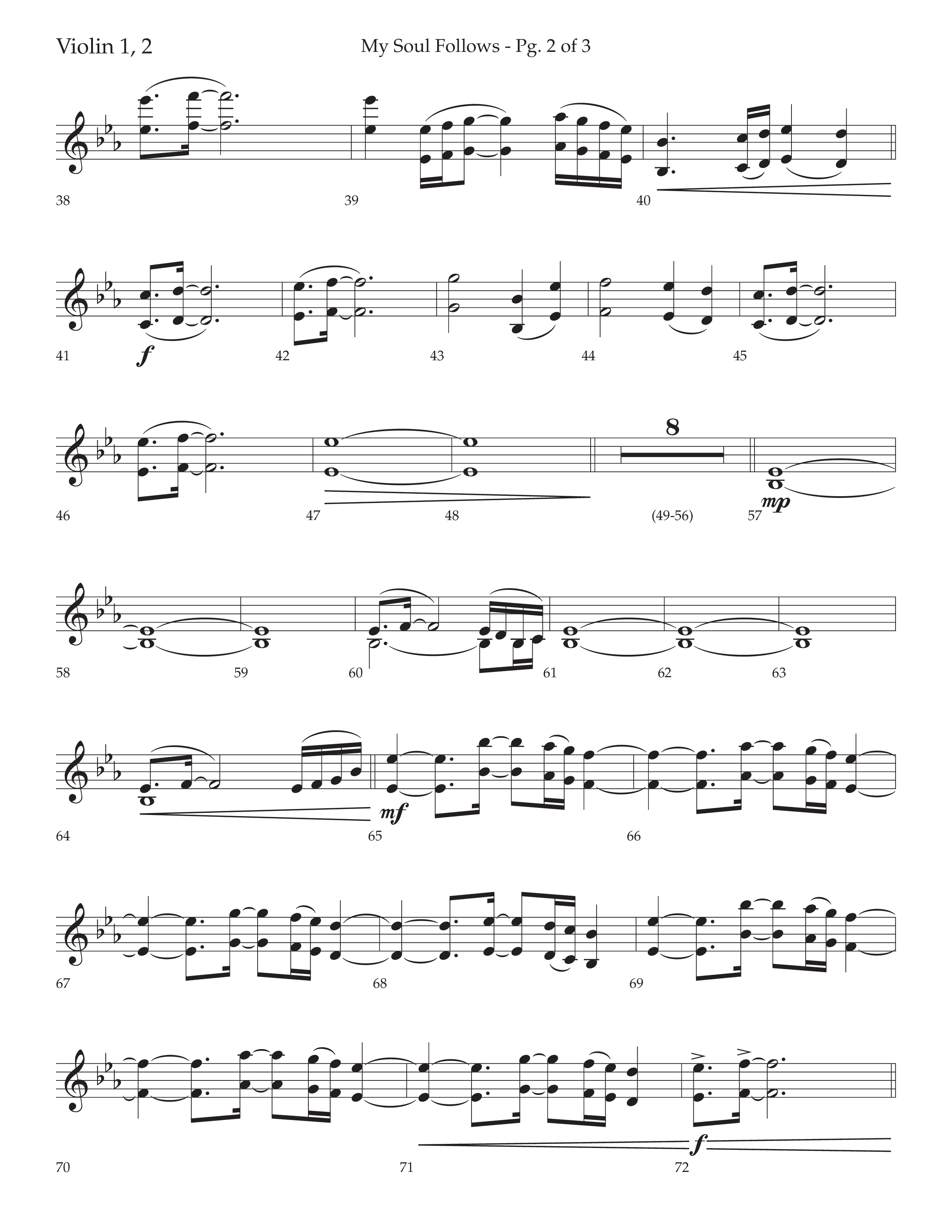 My Soul Follows (Choral Anthem SATB) Violin 1/2 (Lifeway Choral / Arr. Nick Robertson)