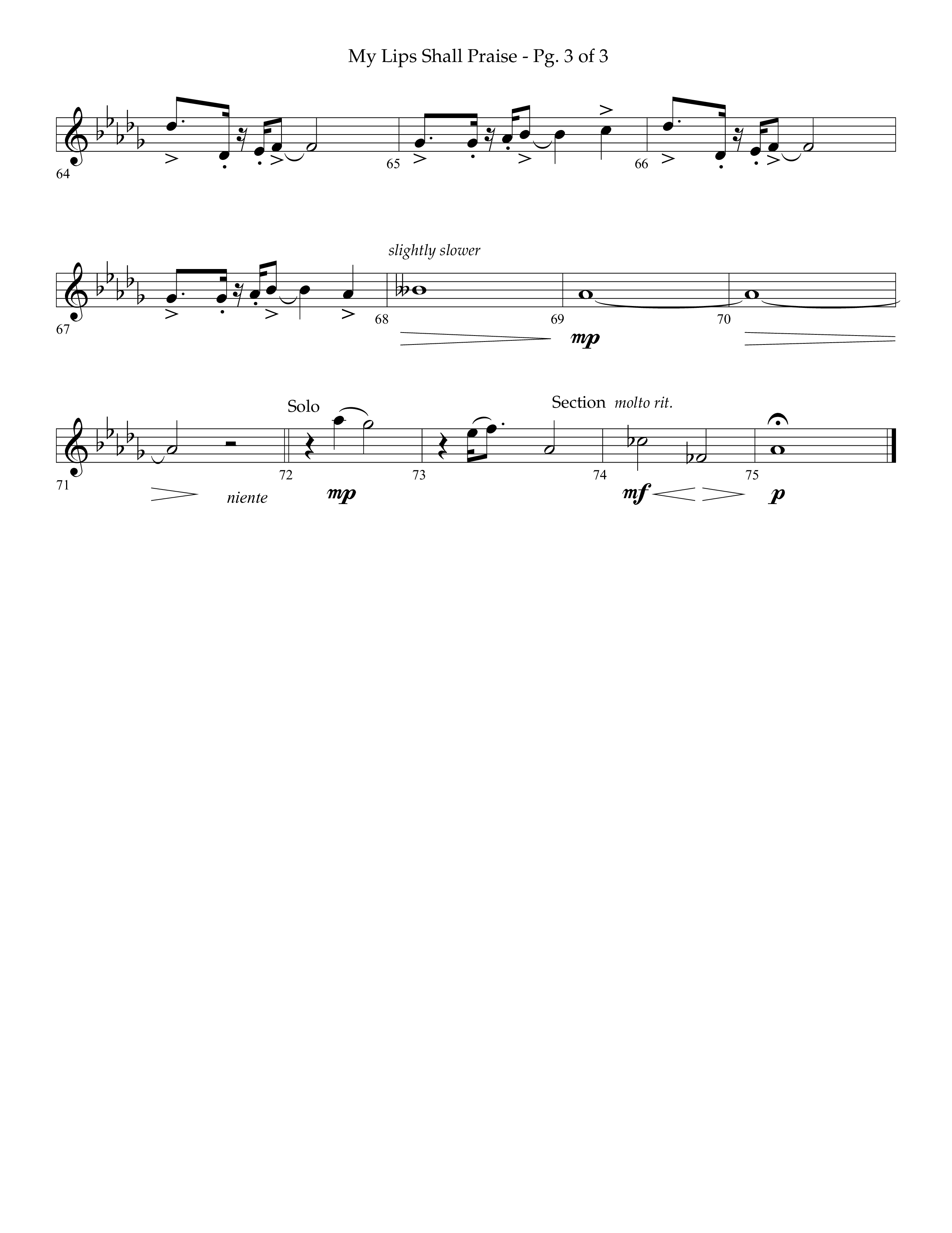 My Lips Shall Praise (Choral Anthem SATB) Bass Clarinet (Lifeway Choral / Arr. John Bolin / Orch. Phillip Keveren)